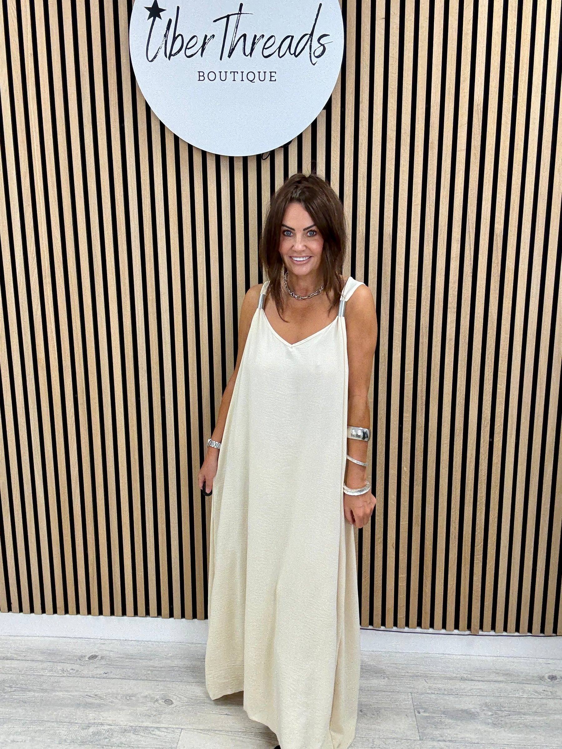 The Spring Shoulder Maxi - Buttermilk