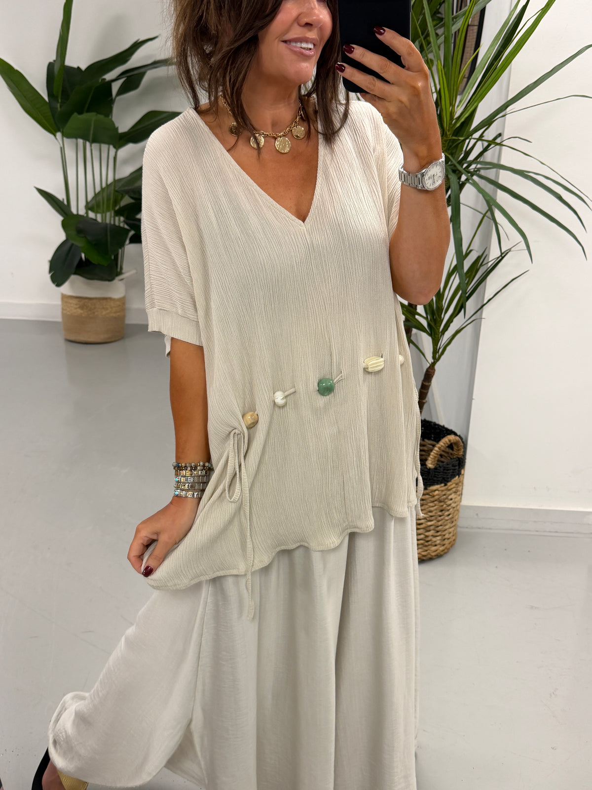 The Bondi Sands Stone Tunic - Cream