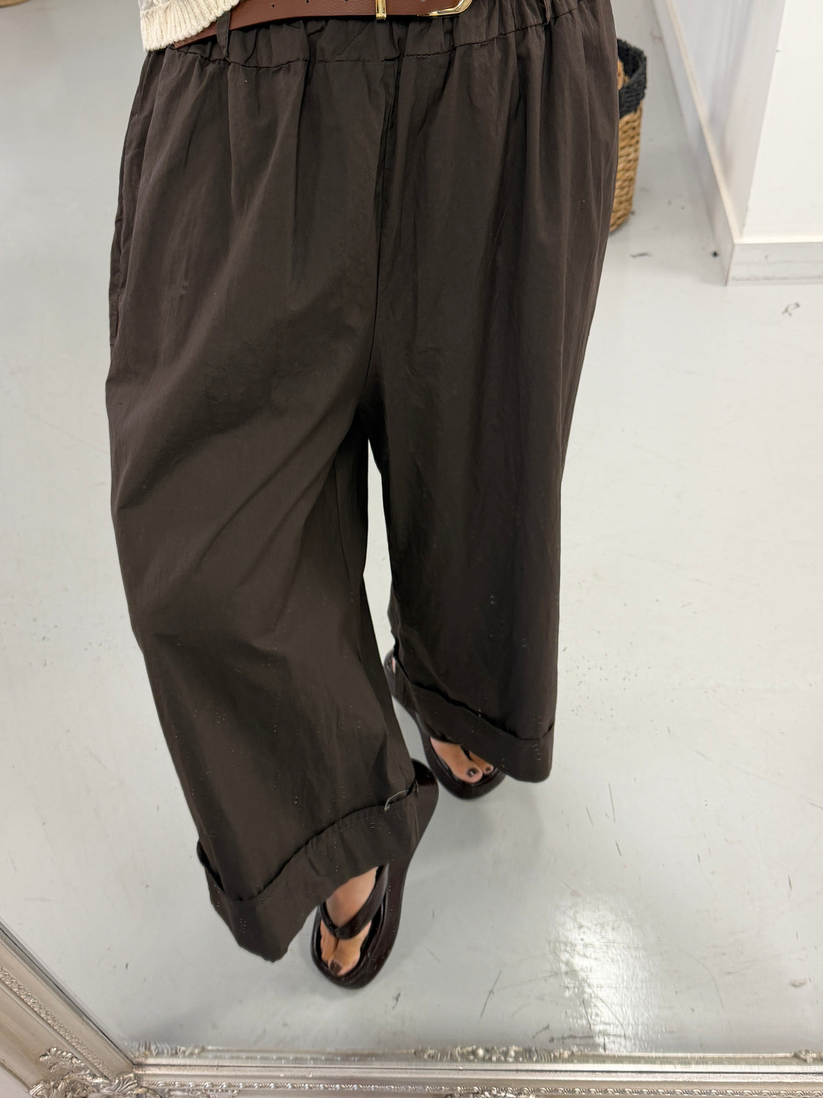 Belted Culottes - Chocolate