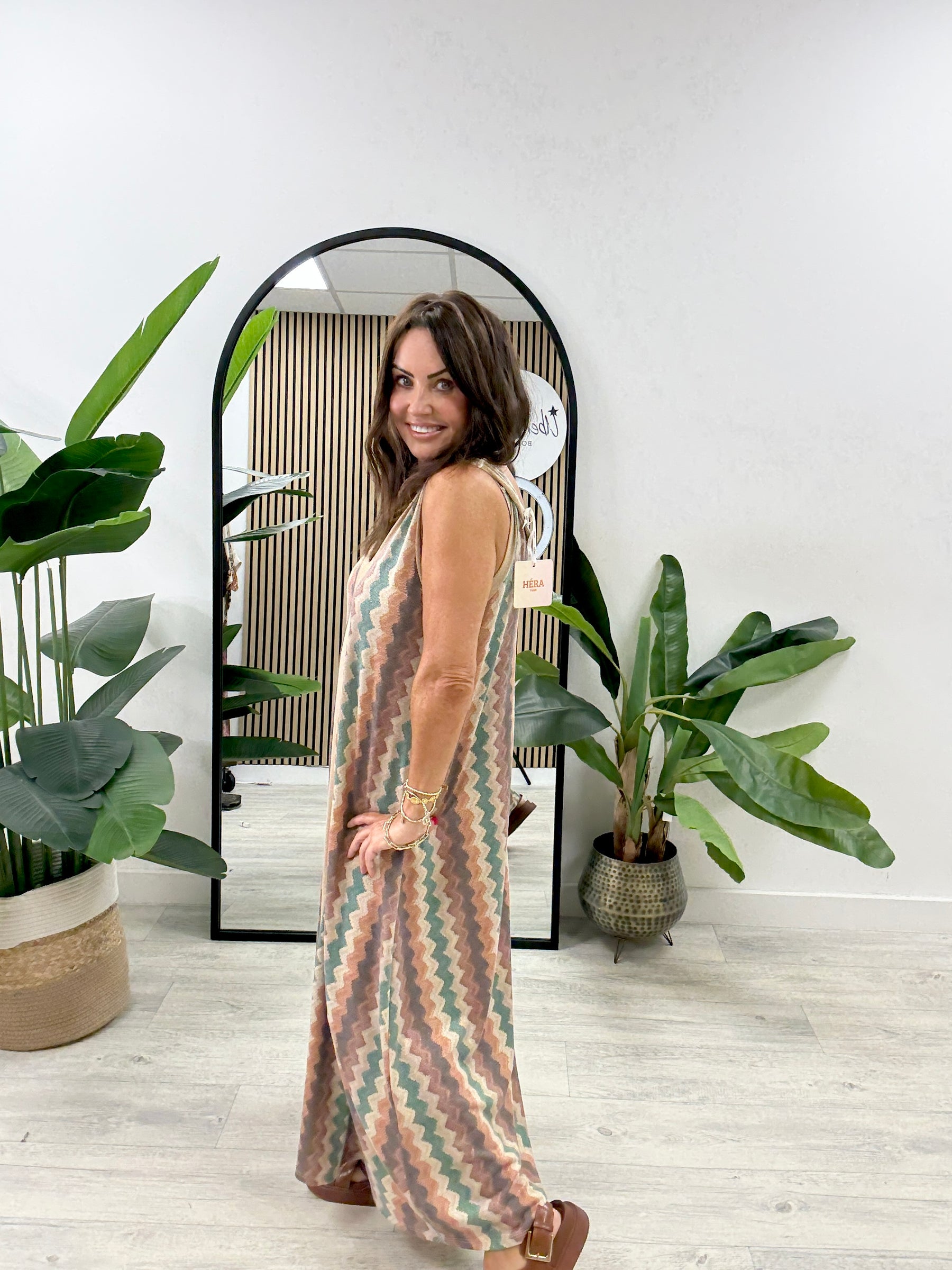 The Luxe Sleeveless Ziggy Maxi - Teal/Gold