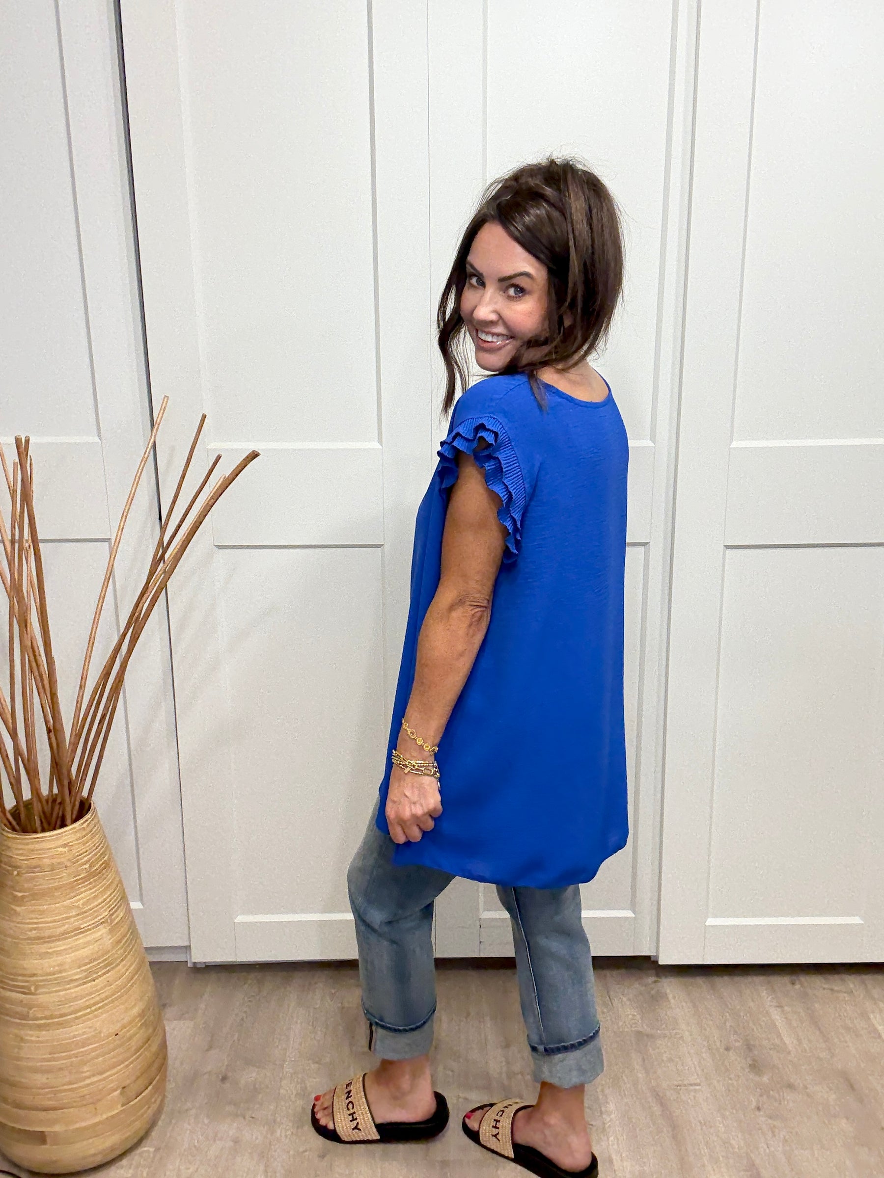 The Malia Frill Tunic - Royal Blue