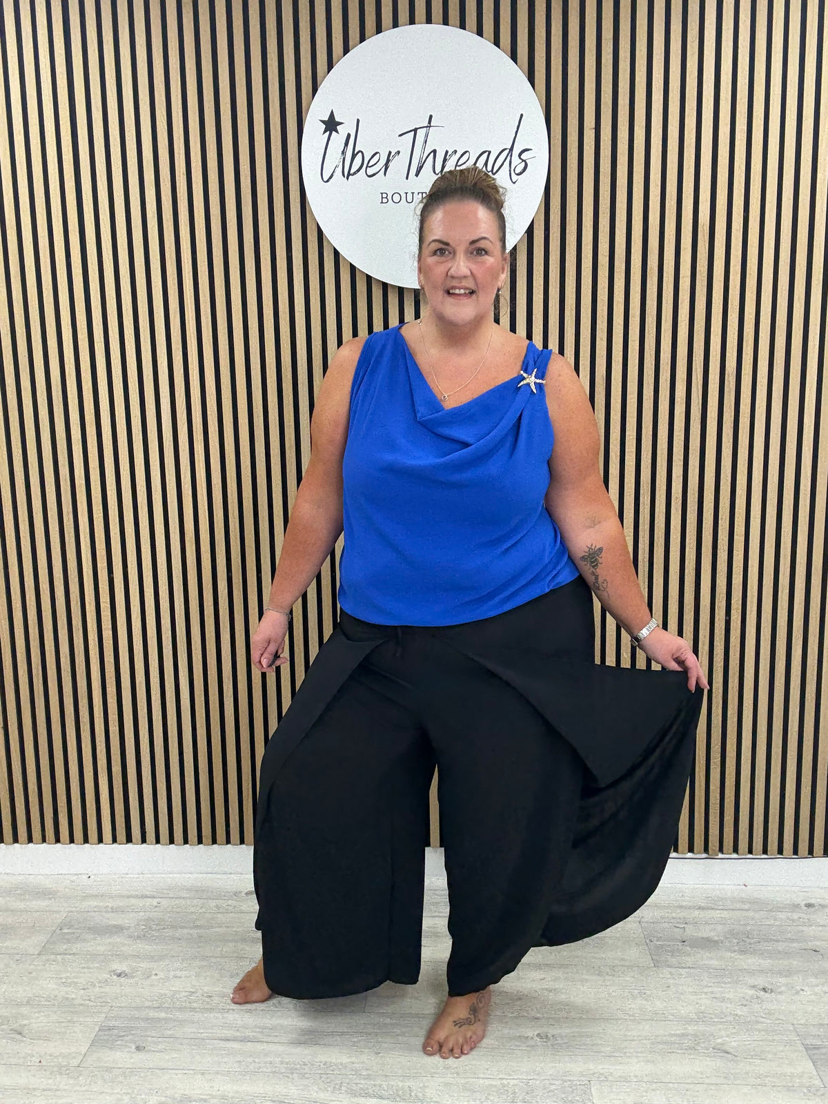 The Split Let Palazzo - Classic Black