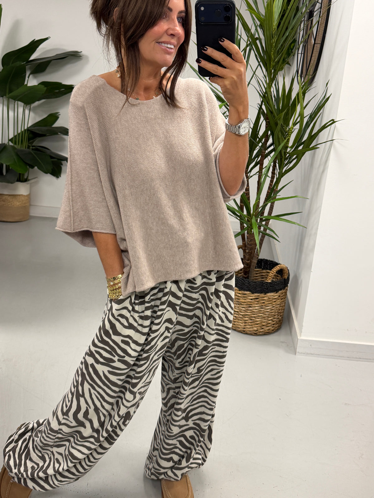 Zebra Balloon Joggers Cream/Chocolate (Size 12-20)