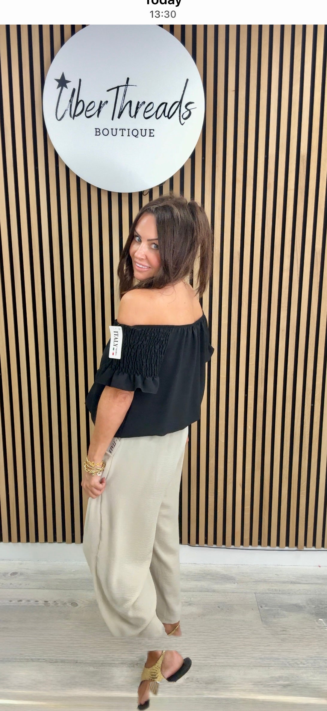 Madeira Bardot Top- Black