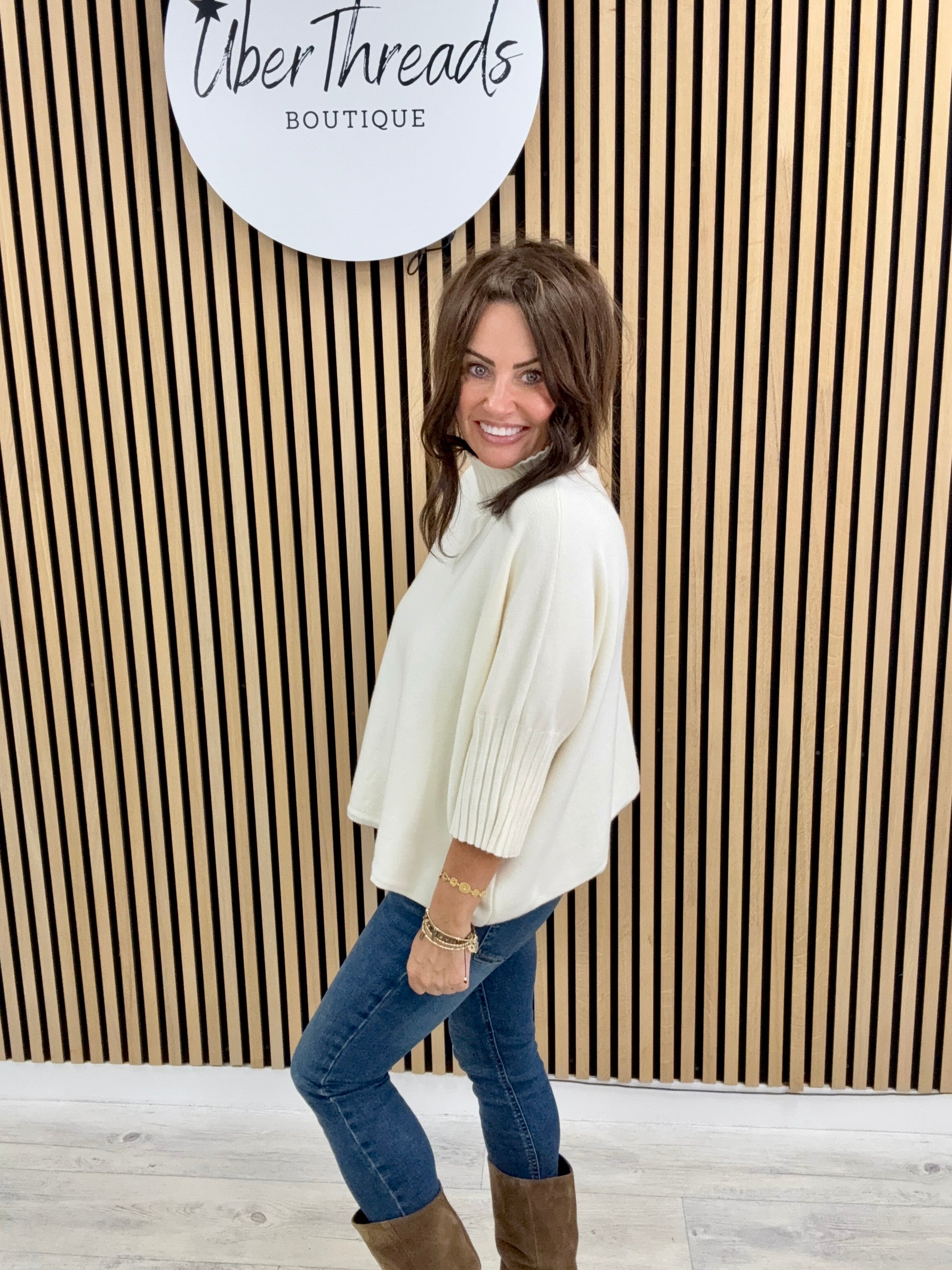 Crop Sleeve Knit - Buttercream