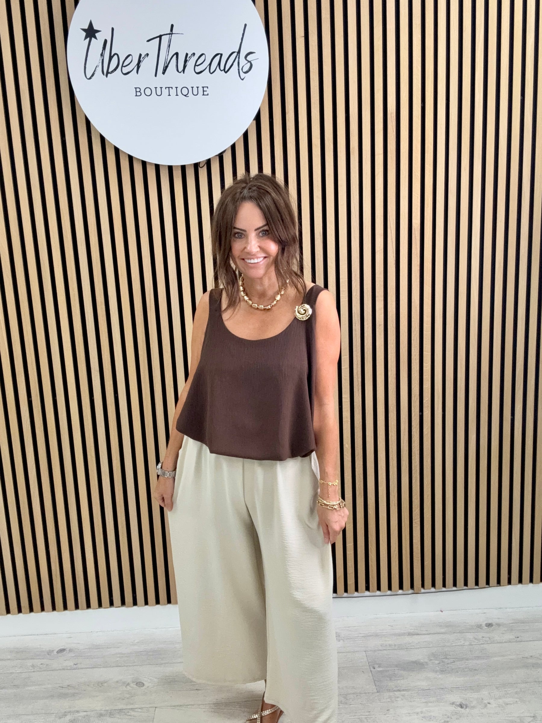 The San Marino Swirl Top - Chocolate