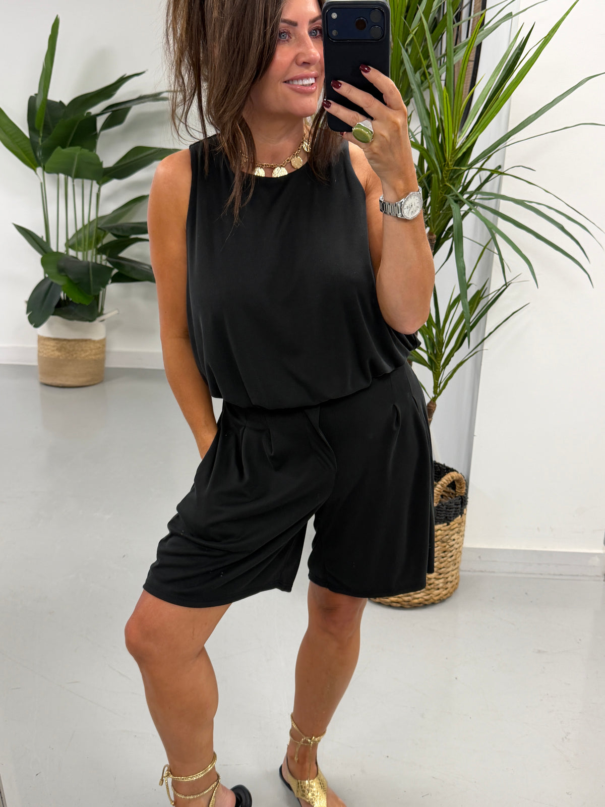 The Weekend Slouch Short Set - Black