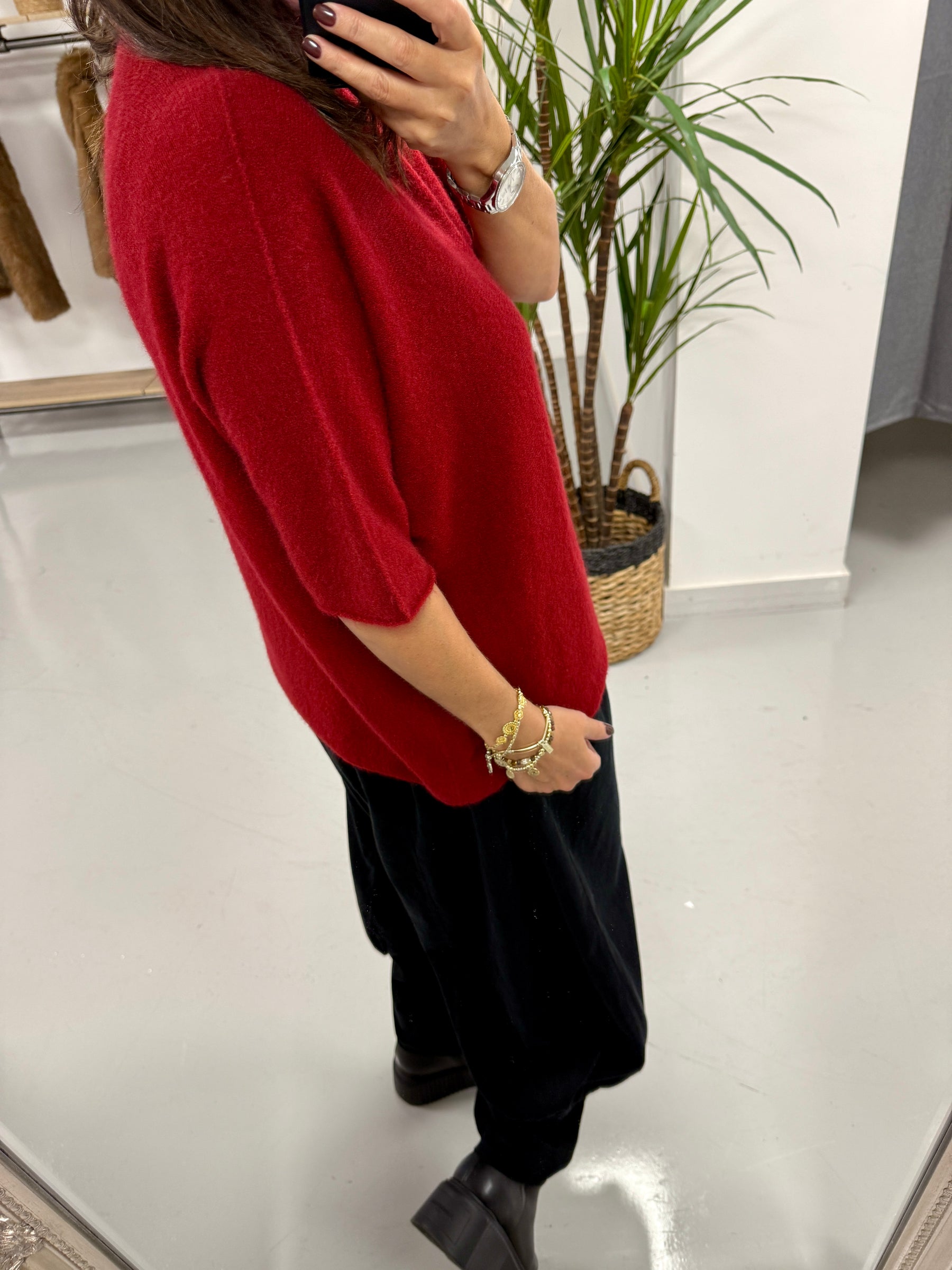 Oakley Crop Sleeve Knit - Wine