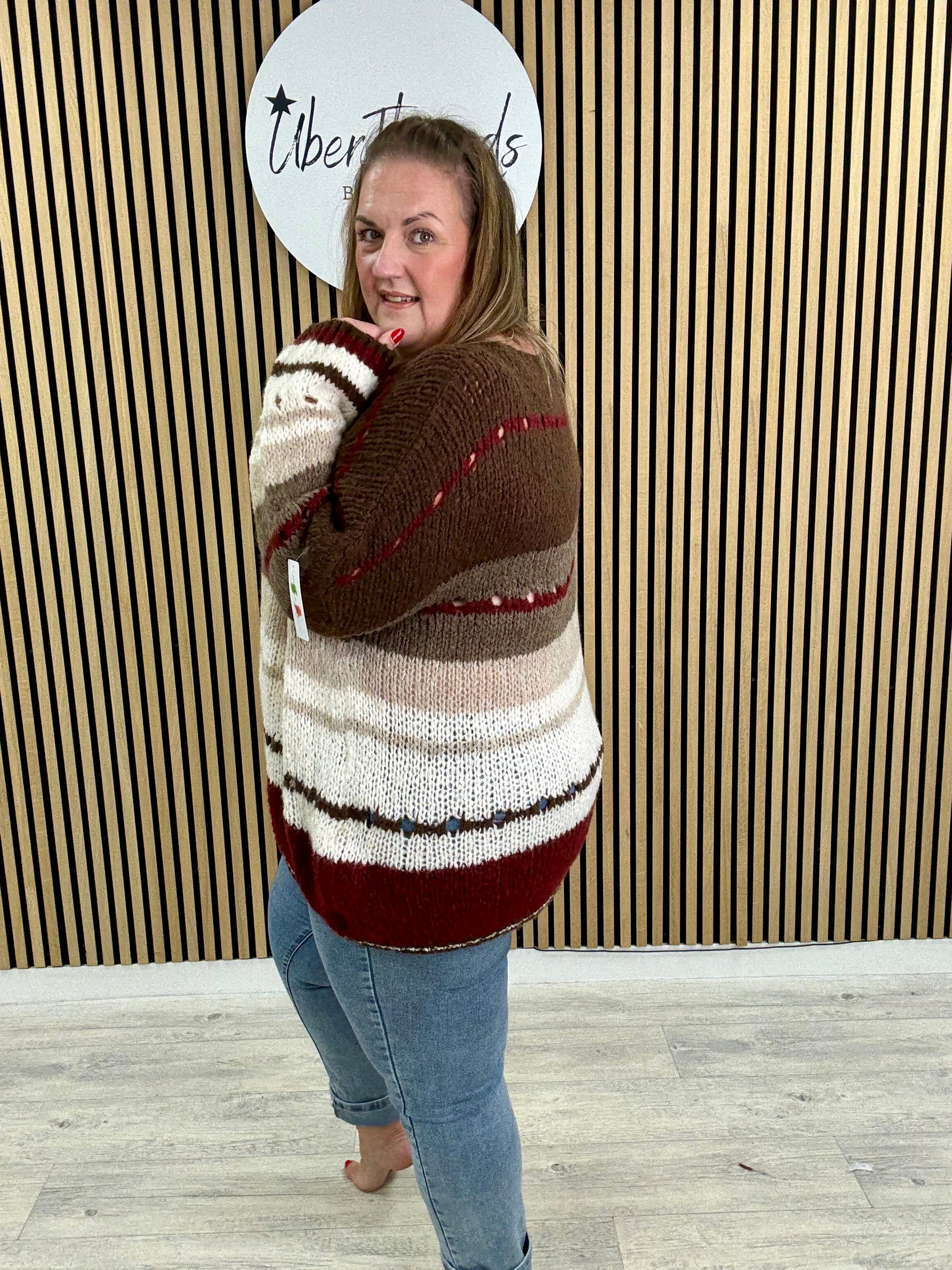 The Cotswold Stripe Soft Knit - Chocolate