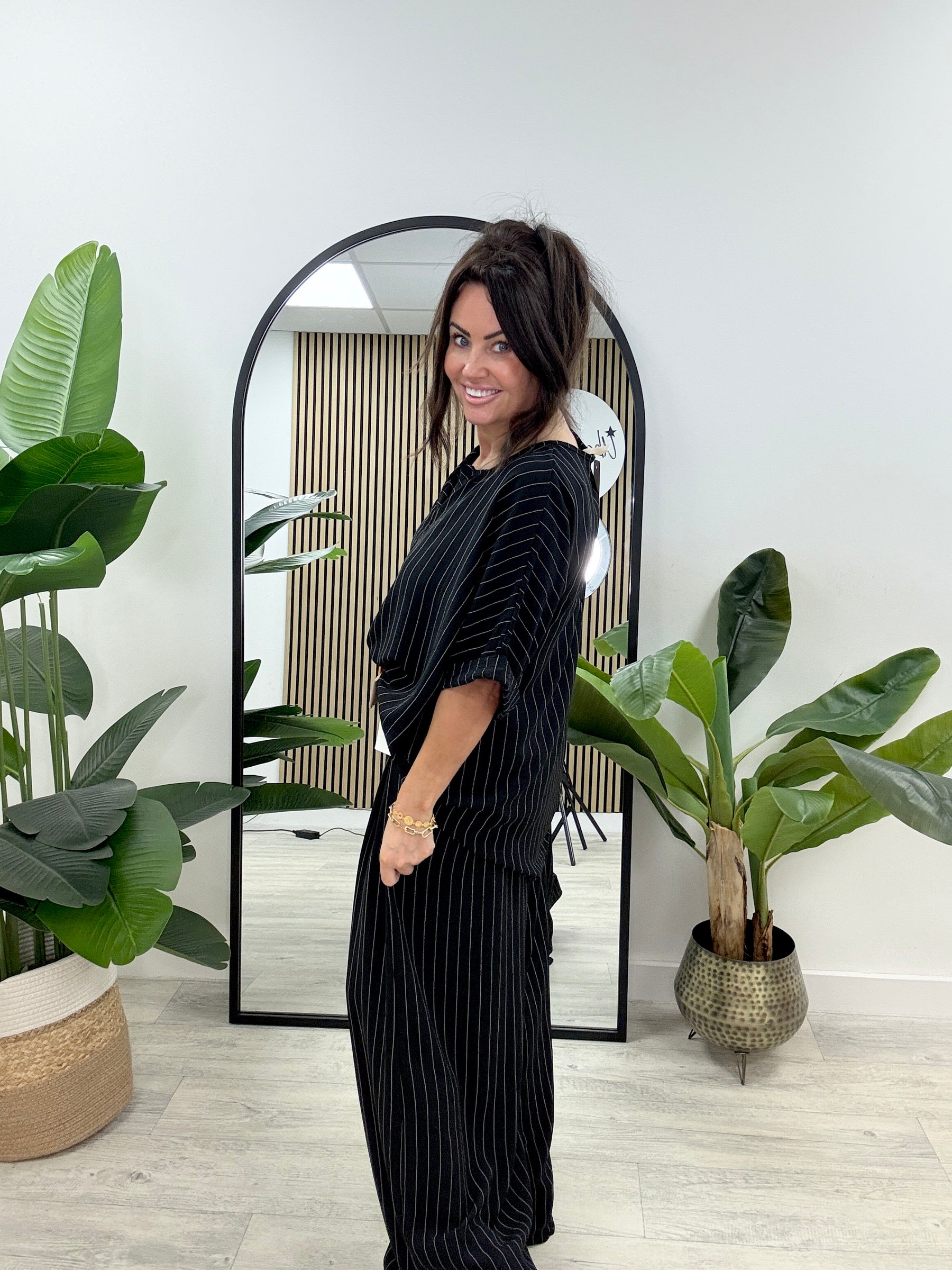 The Pinstripe Two Piece - Black