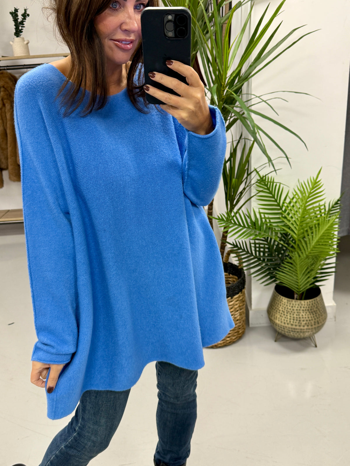 The Chelsea Round Neck Knit - Ocean Blue
