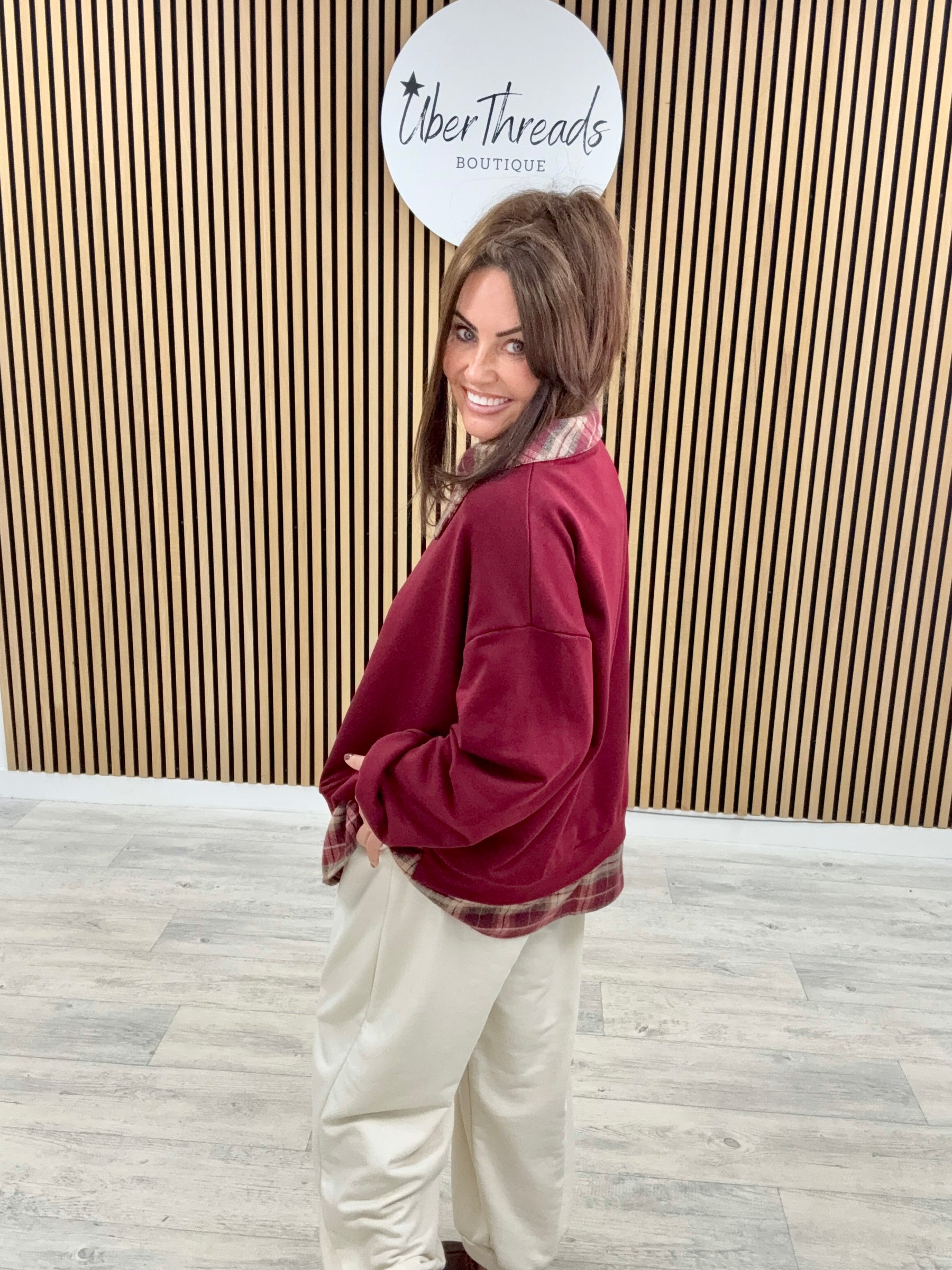 The “Check” Sweat - Mulberry