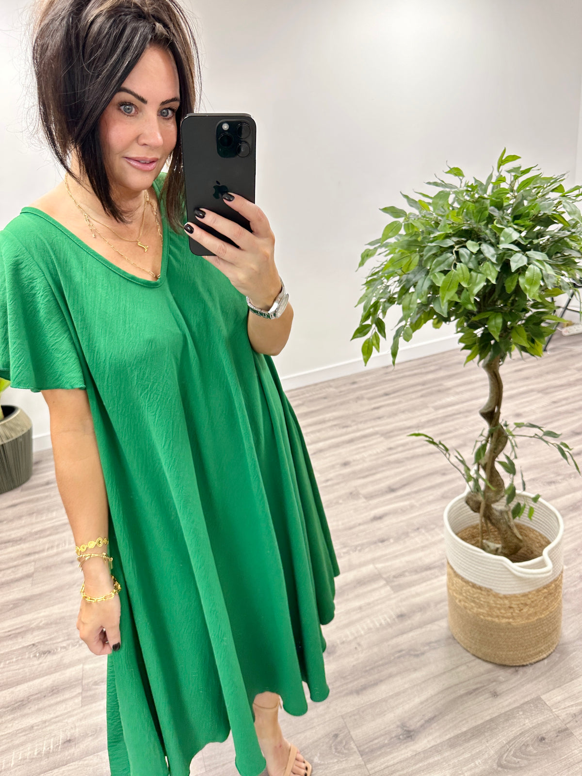 Heidi Swing Dress - Emerald Green