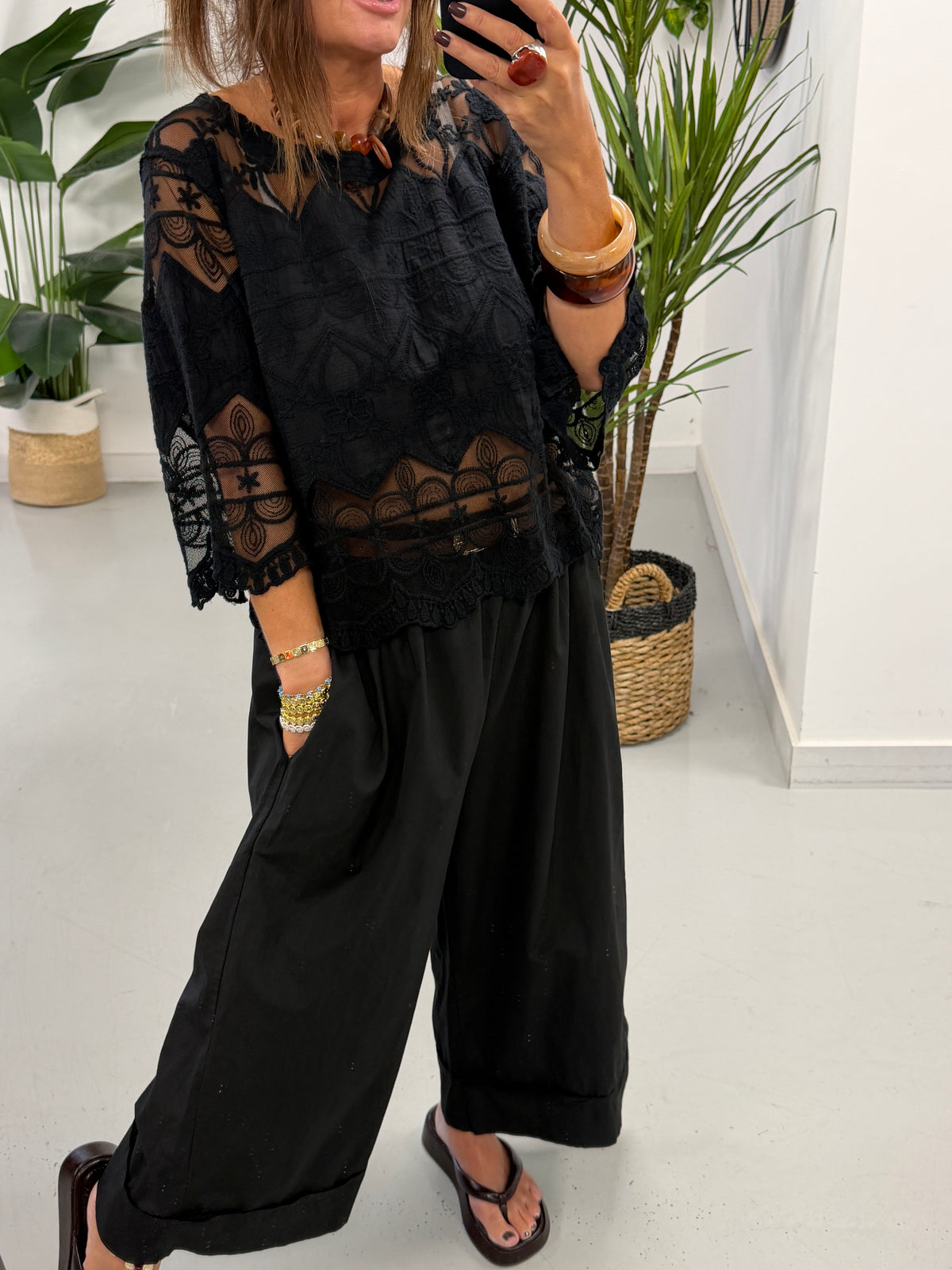 Seville Lace Top - Black
