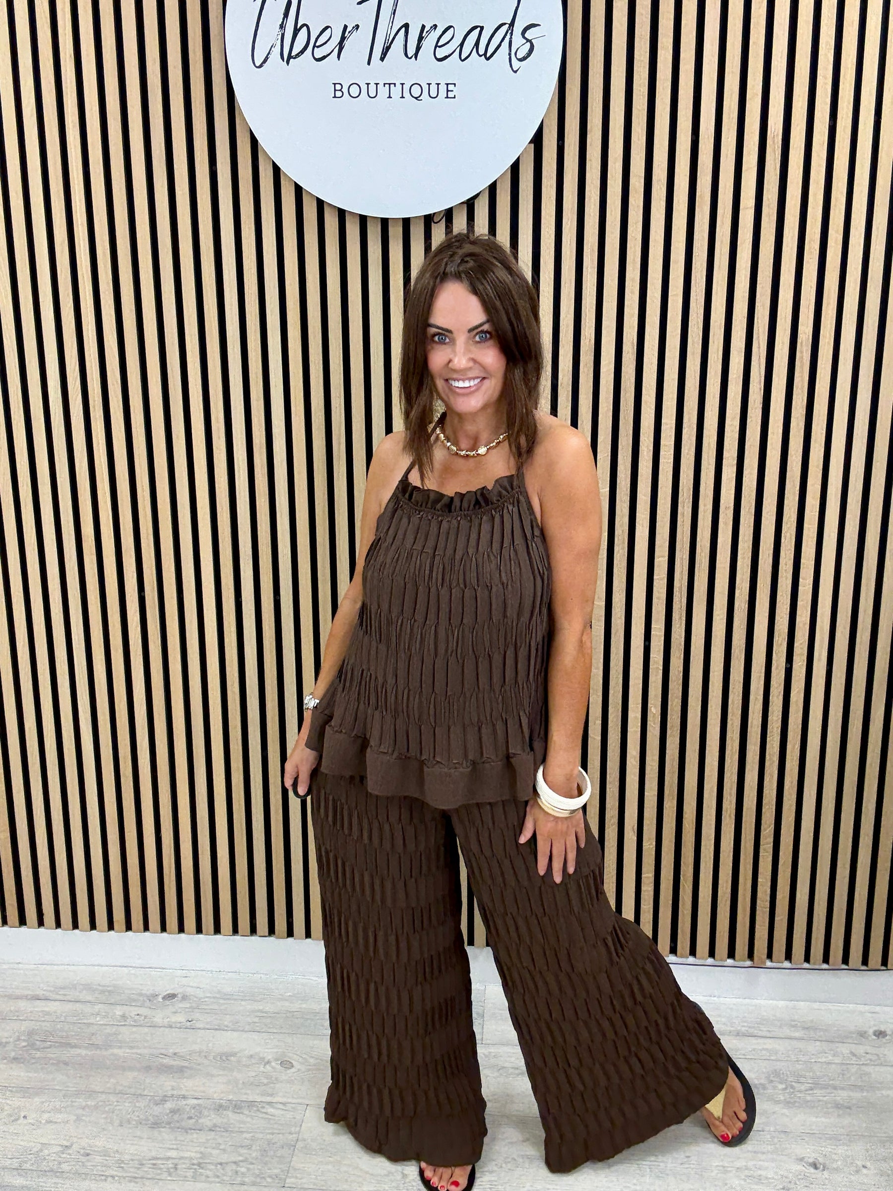 The Ocean Breeze Halterneck Two Piece - Chocolate