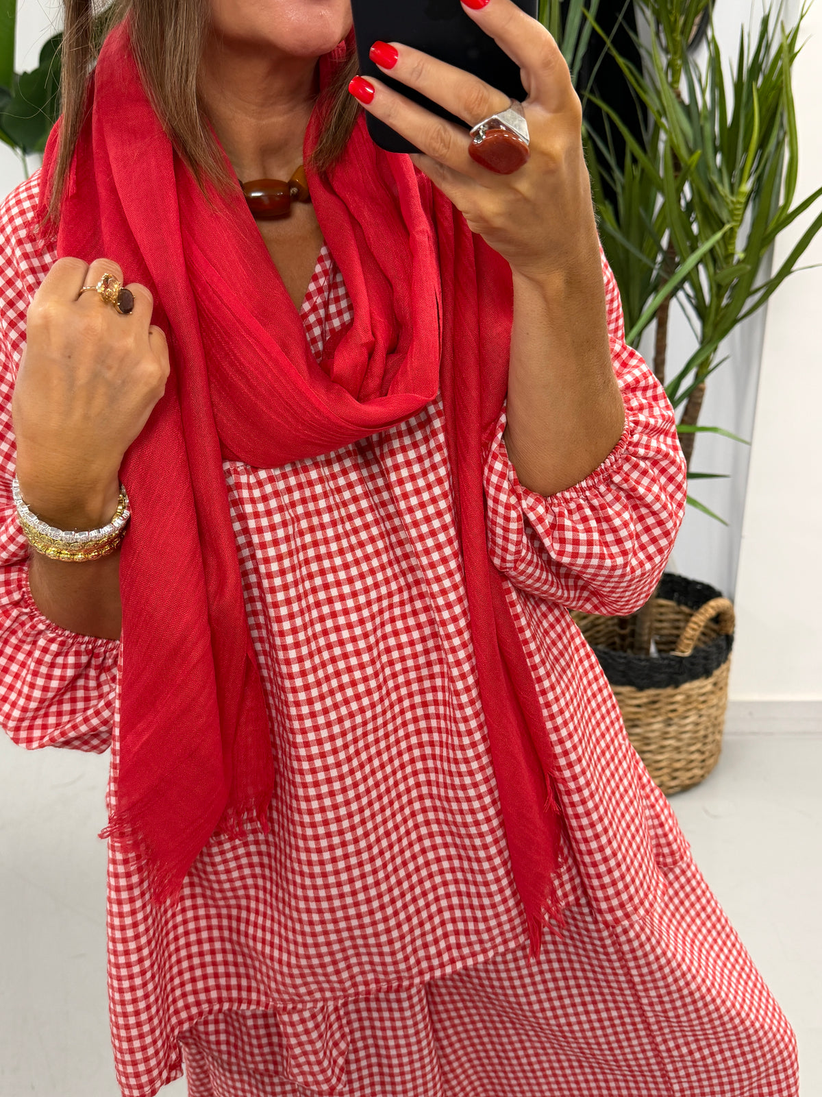 Summer Lightweight Scarf - Red