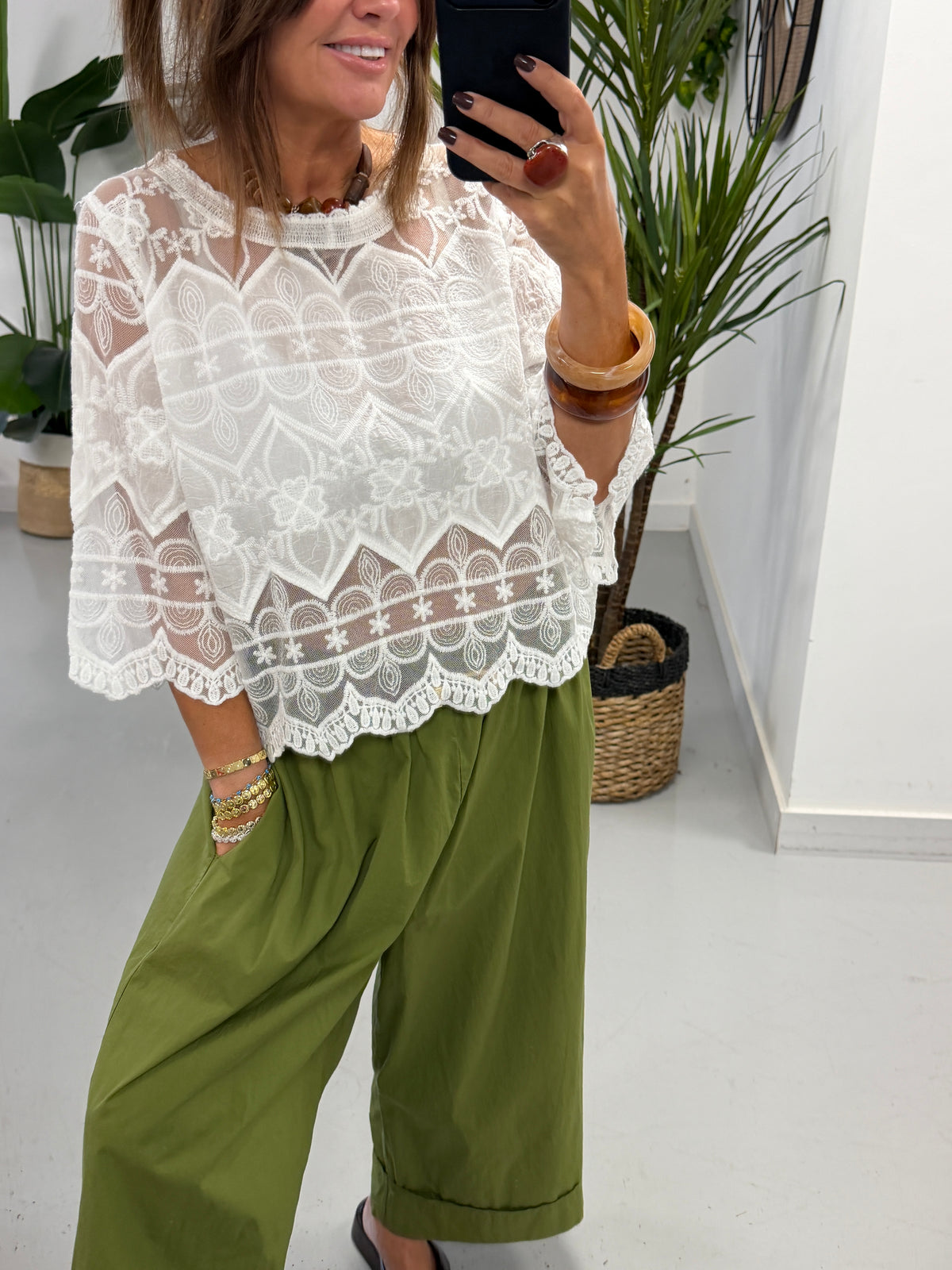 Seville Lace Top - White