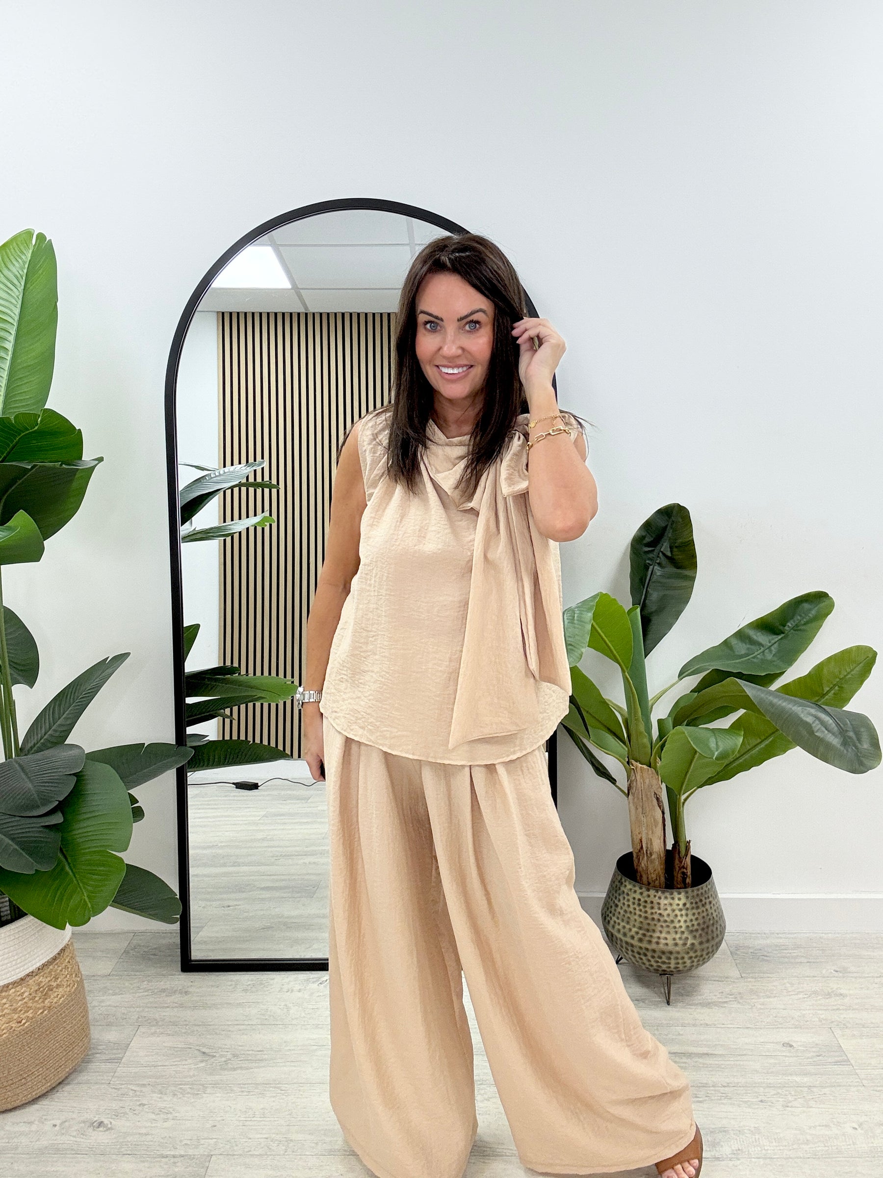 Premium Bow Co-Ord - Camel