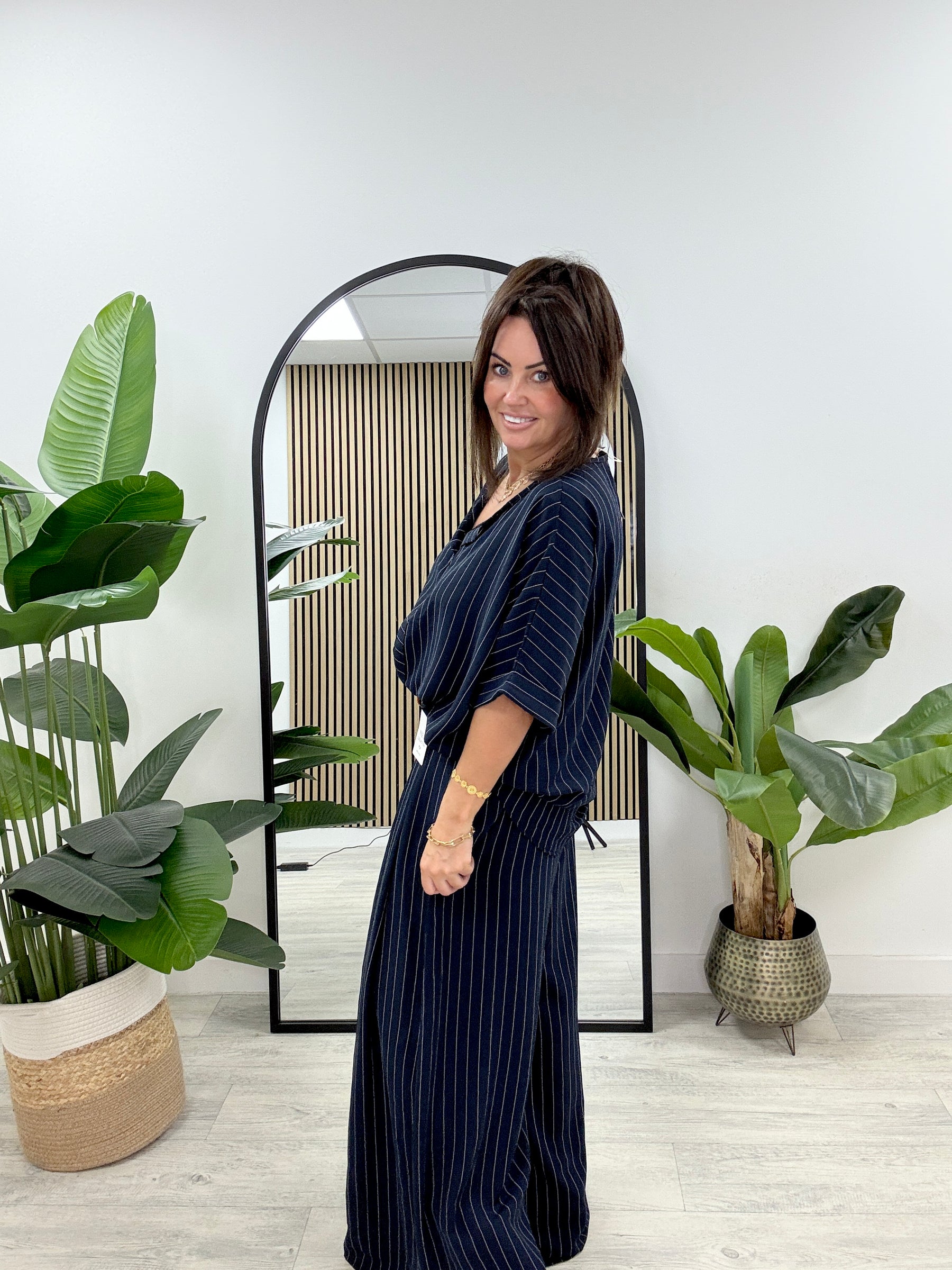 The Pinstripe Two Piece - Navy