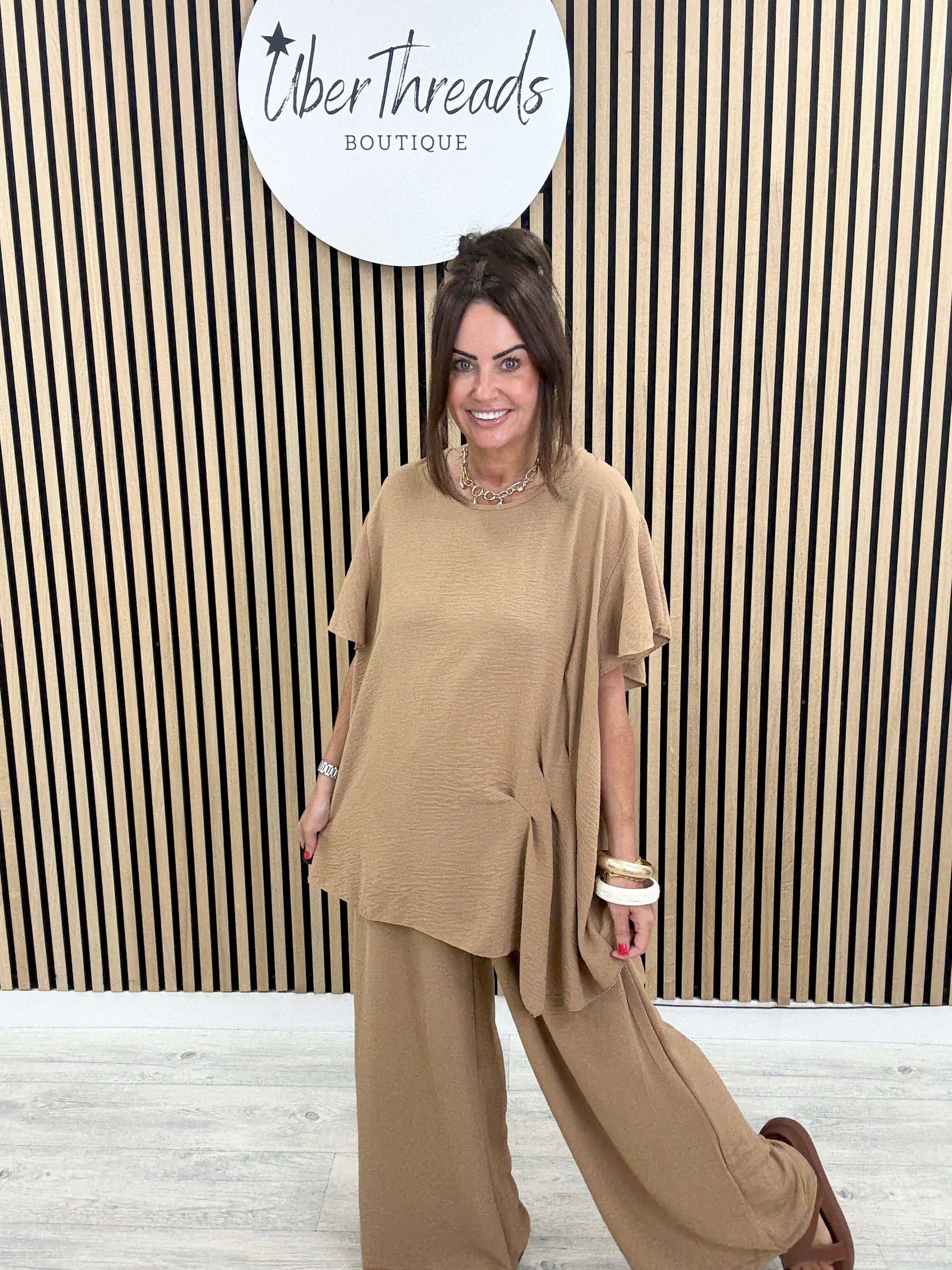 Lisbon Pleat Co-Ord - Classic Camel