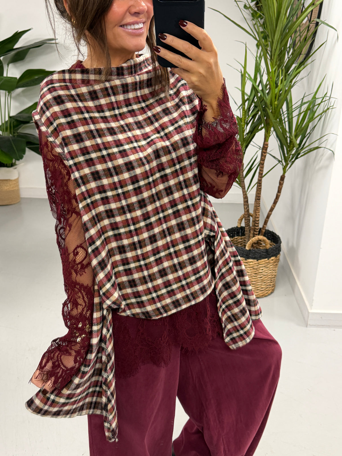The Lexi Lace Mesh - Wine (Size 10-16)