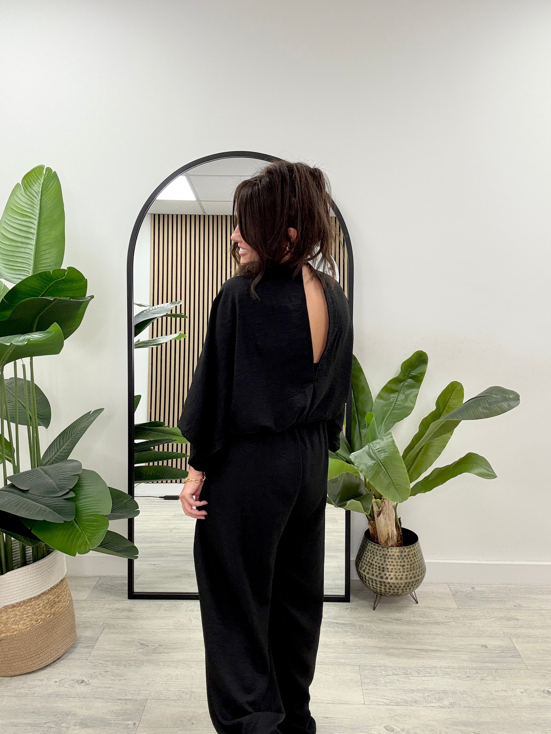 The Cleopatra Wide Leg Jumpsuit - Black