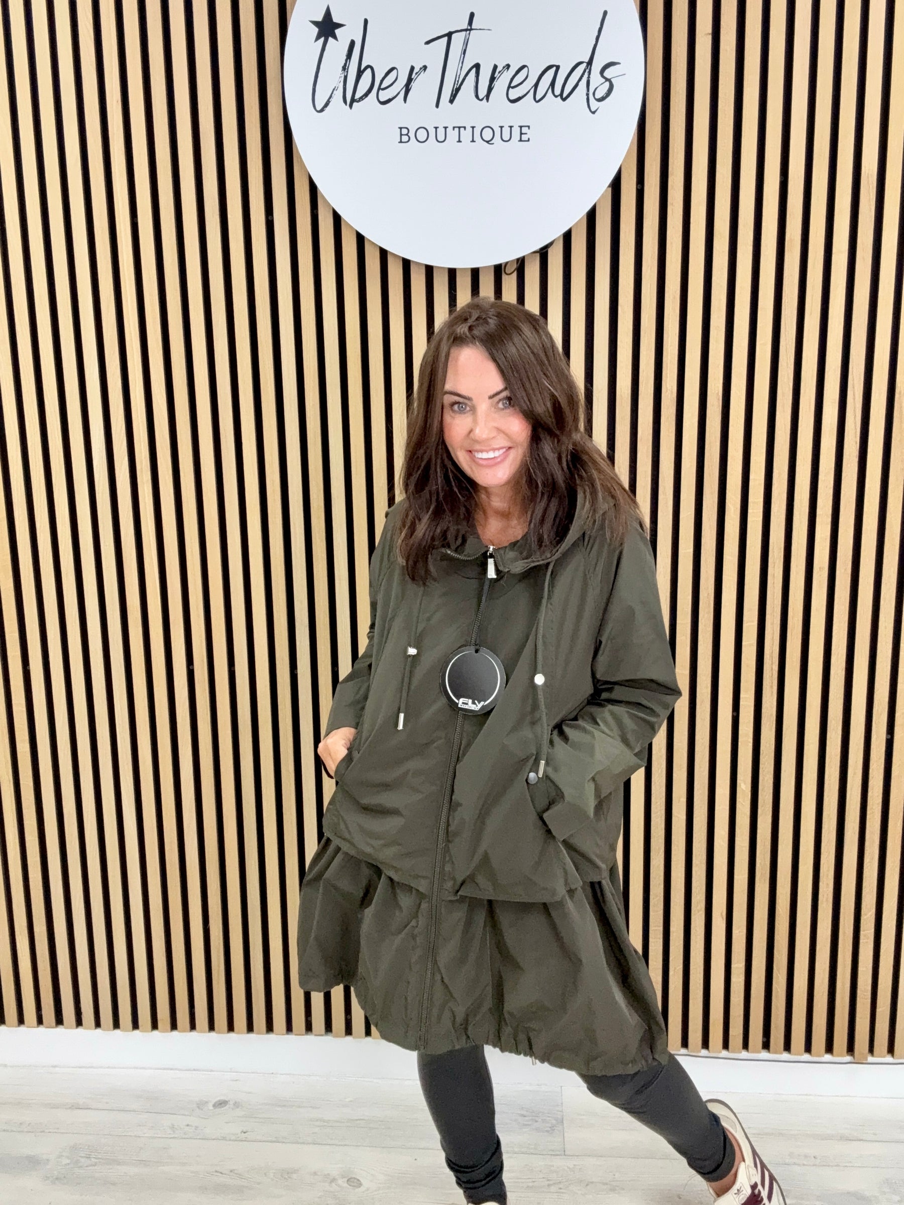Fly Double Layer Hi Lo Jacket - Khaki