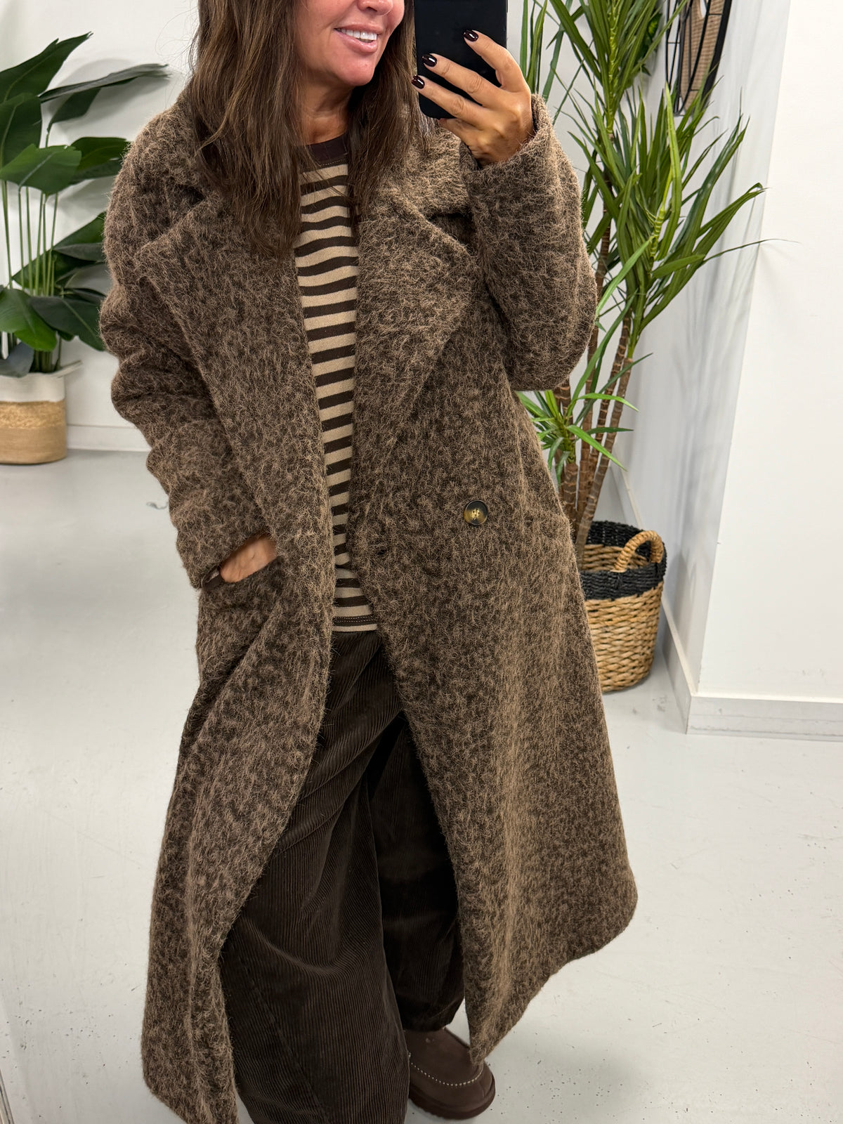 Dakota Boyfriend Coat - Chocolate