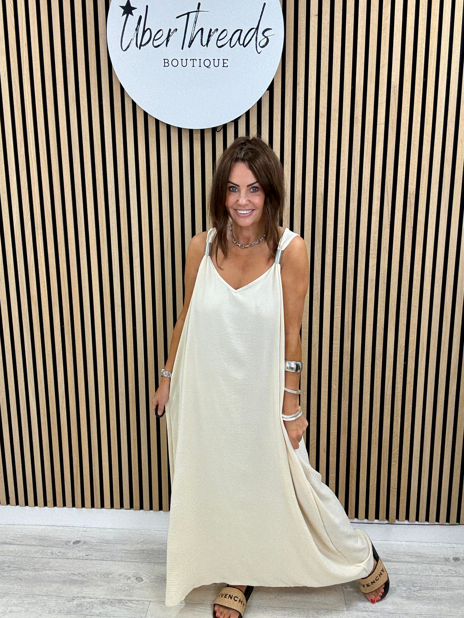 The Spring Shoulder Maxi - Buttermilk
