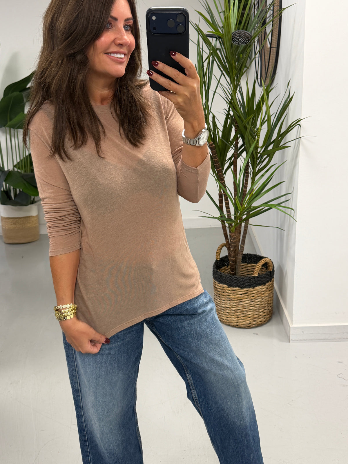 The Cashmere Blend Layering Top - Camel (Size 12-18)