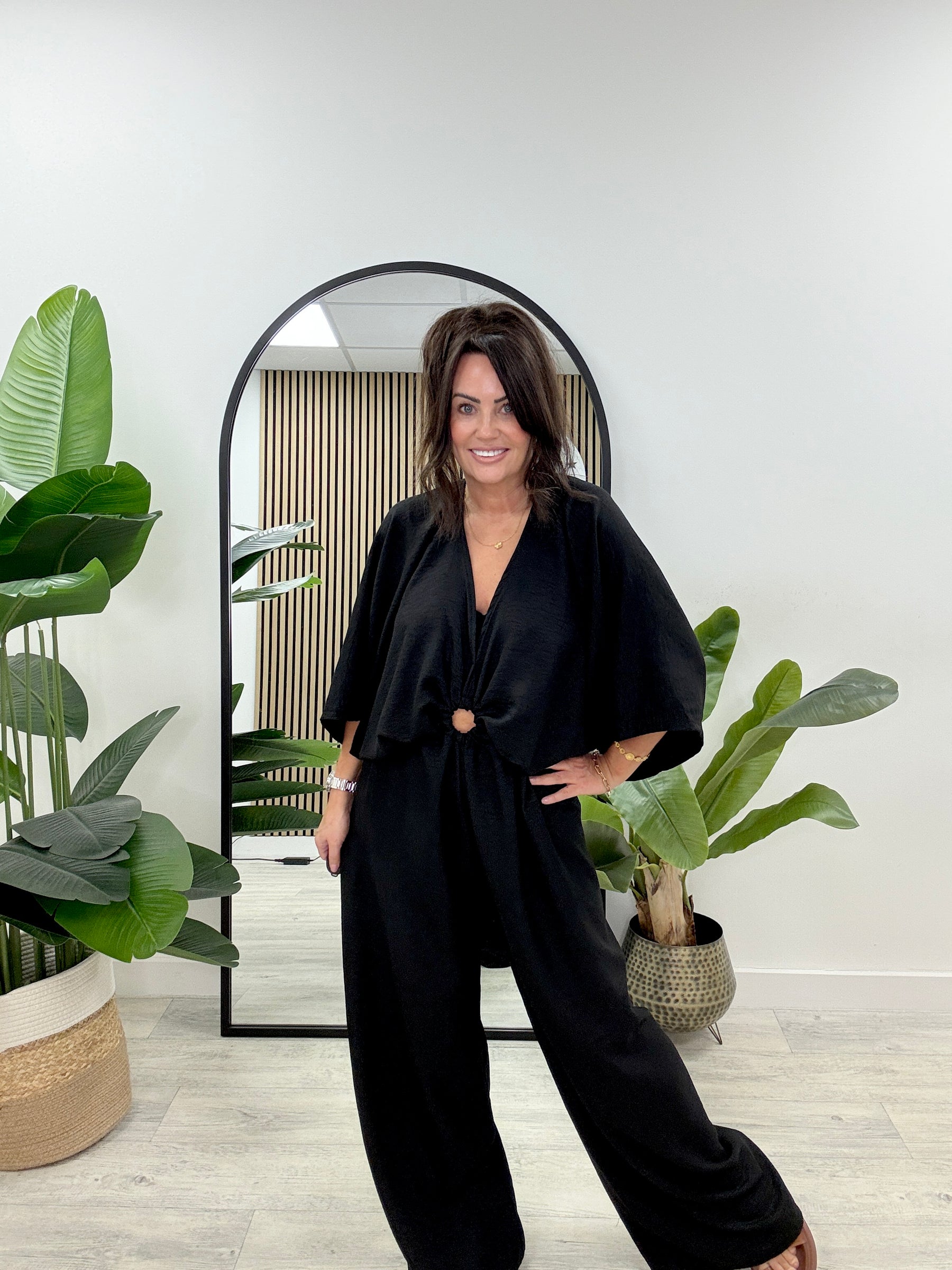 The Cleopatra Wide Leg Jumpsuit - Black