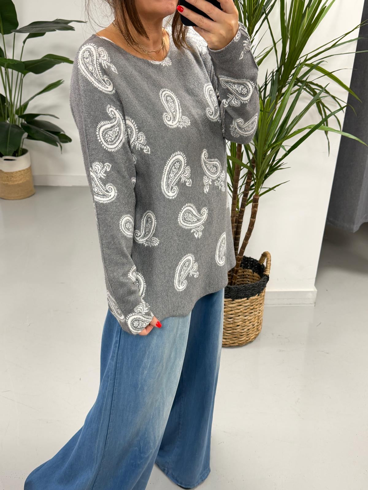 The Chelsea Soft Knit - Charcoal Bandana - std (Special Buy - No Blue Light)