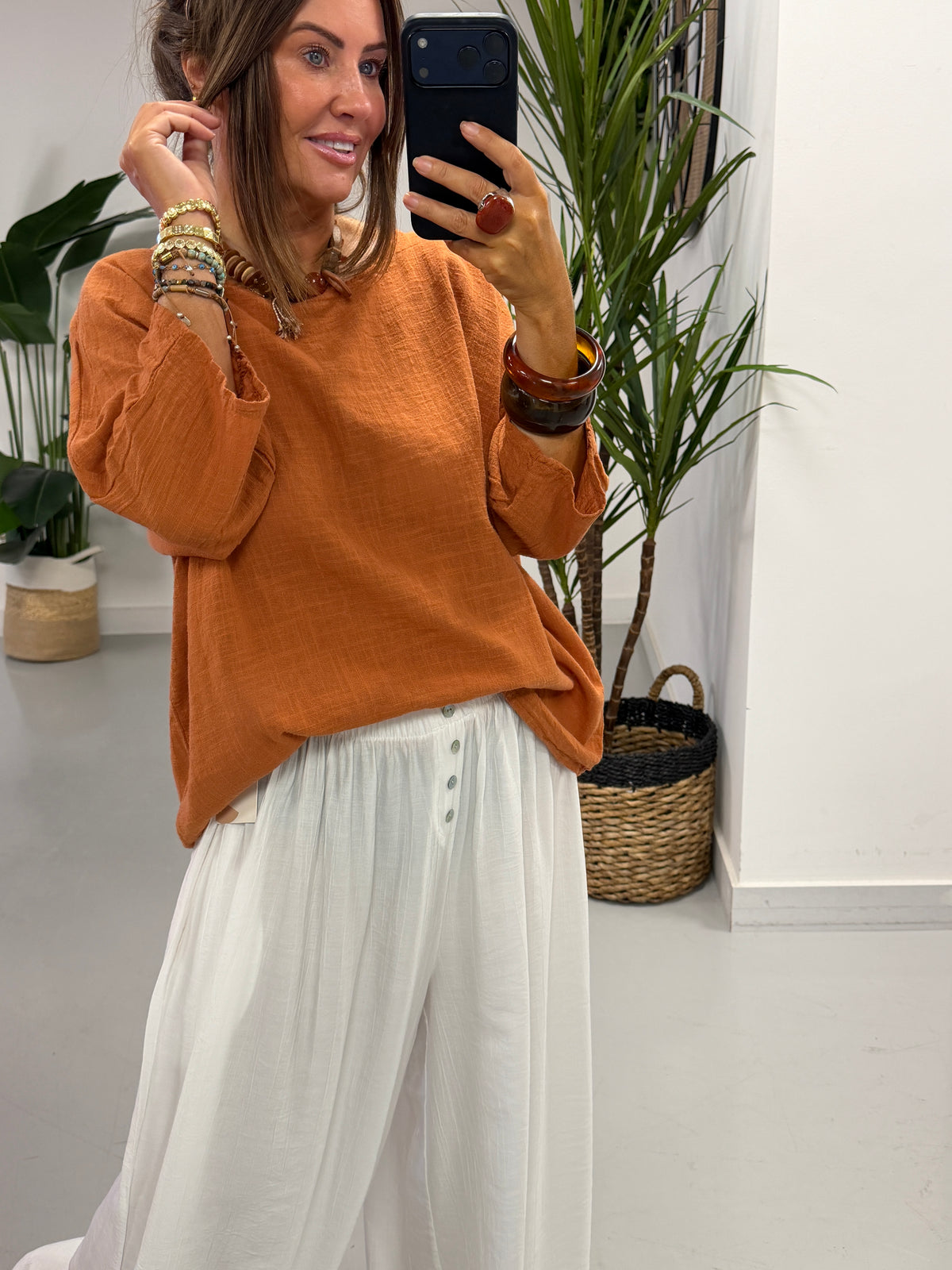 Basic Cotton Top - Rust