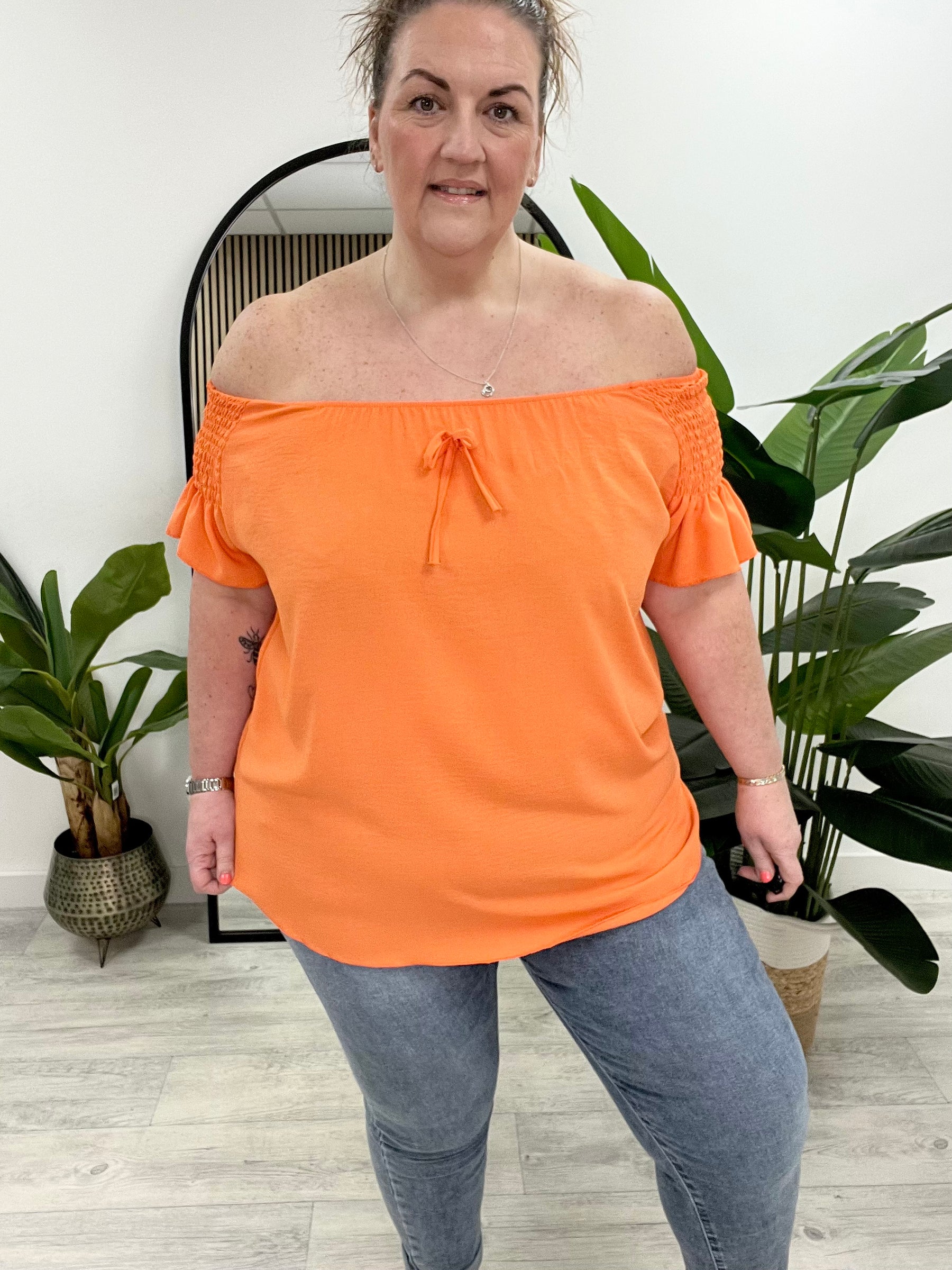 Madeira Bardot Top (plus) - Orange