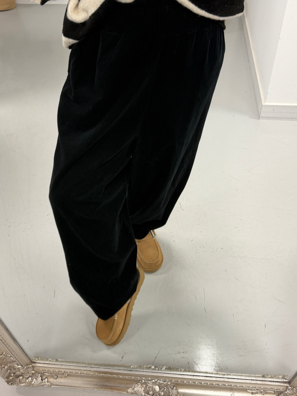 Memphis Barrel Needlecord Joggers - Black (Size 10-14)