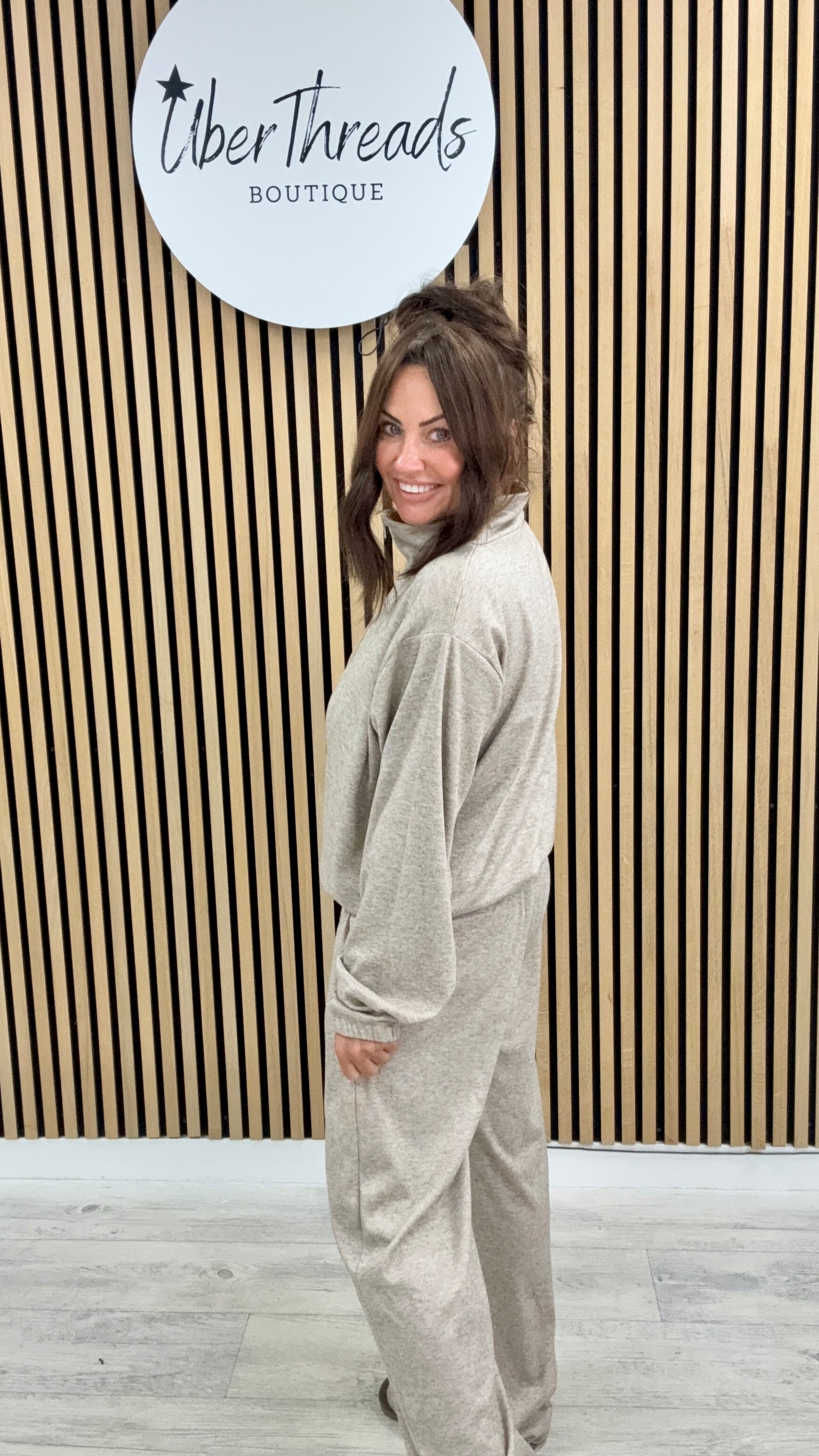 The Everyday Wide Leg Co-ord - Oatmeal (sized)