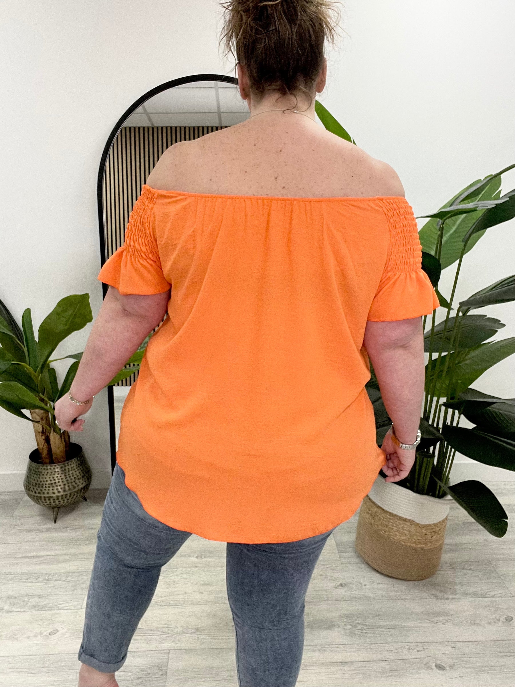 Madeira Bardot Top (plus) - Orange