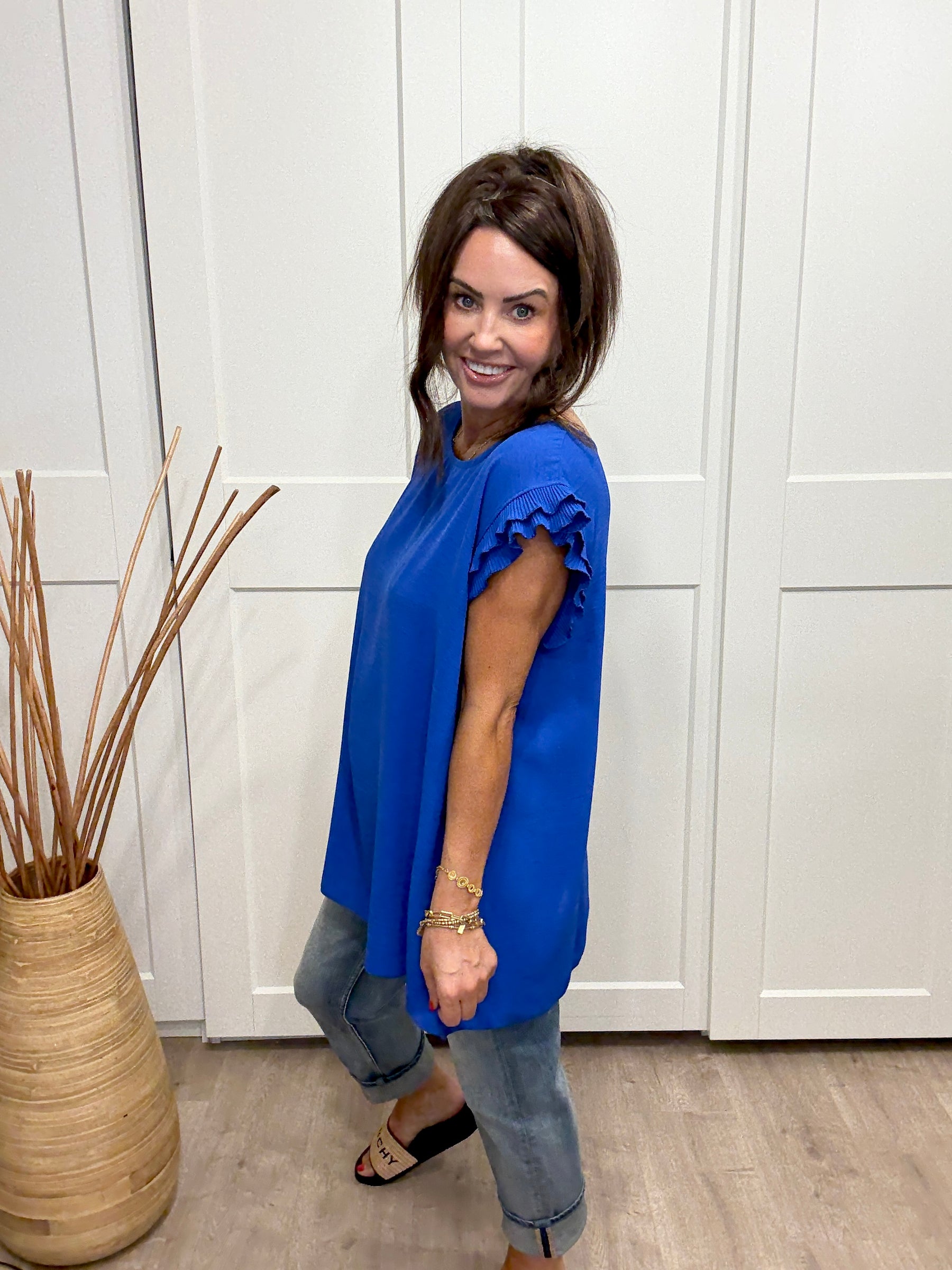 The Malia Frill Tunic - Royal Blue