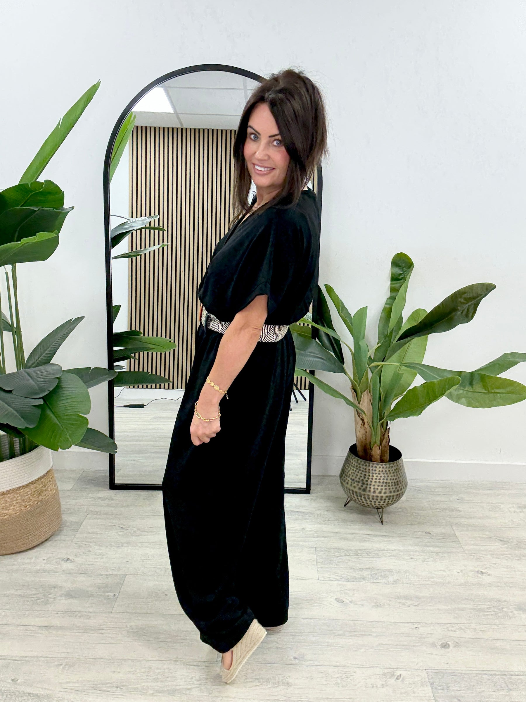 The Novara Belted Jumpsuit - Black