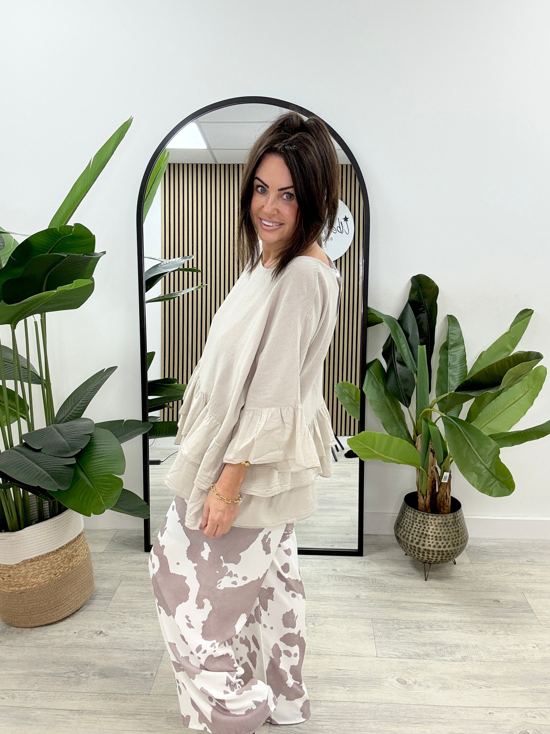 The Zante Frill Tunic - Stone