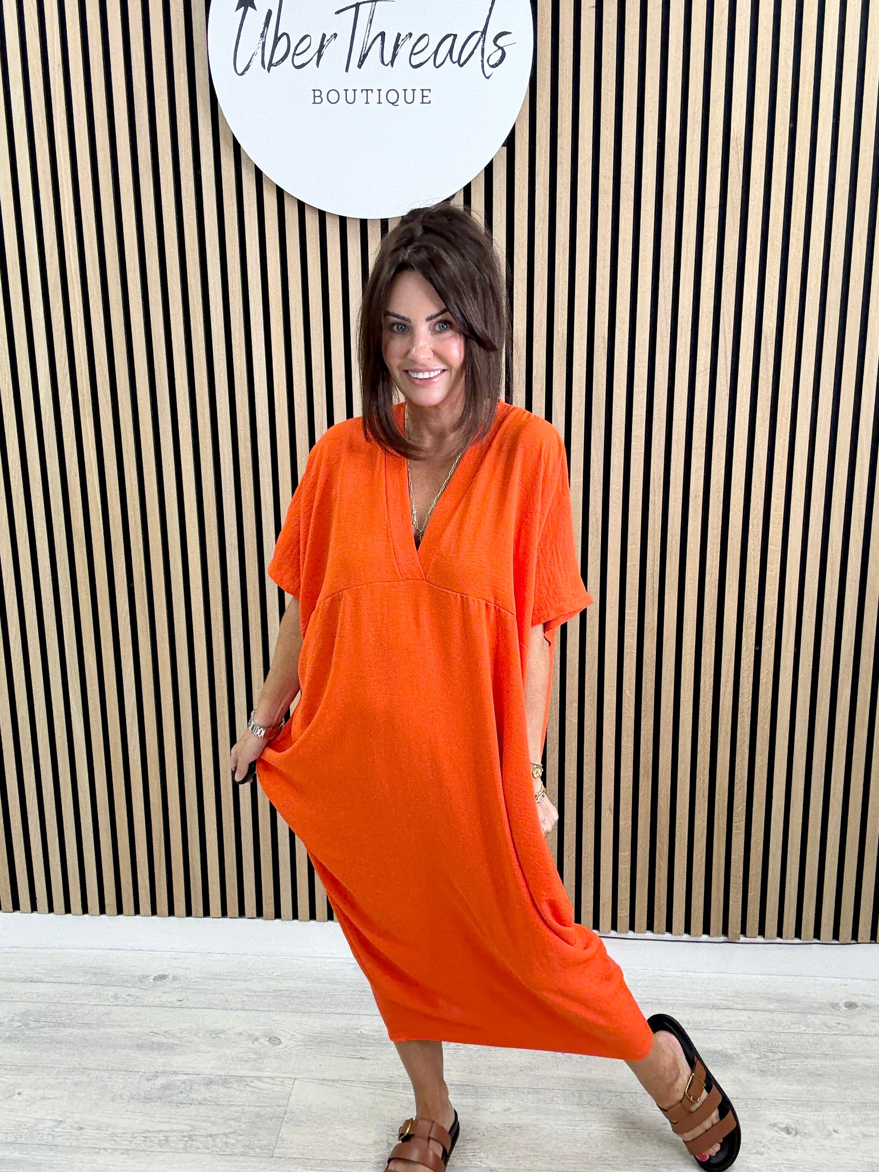The tapered Midi - Orange