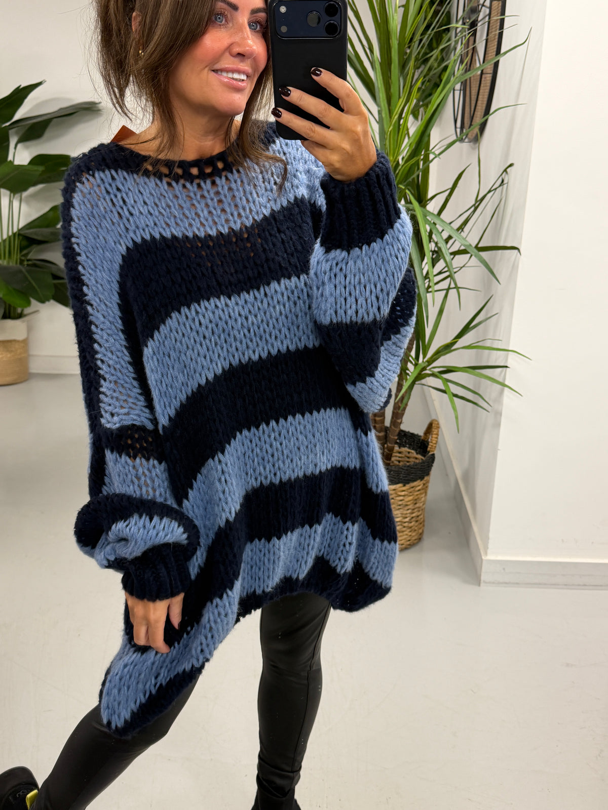The Costal Loose Knit Stripe - Blue/Navy (Size 12-18)