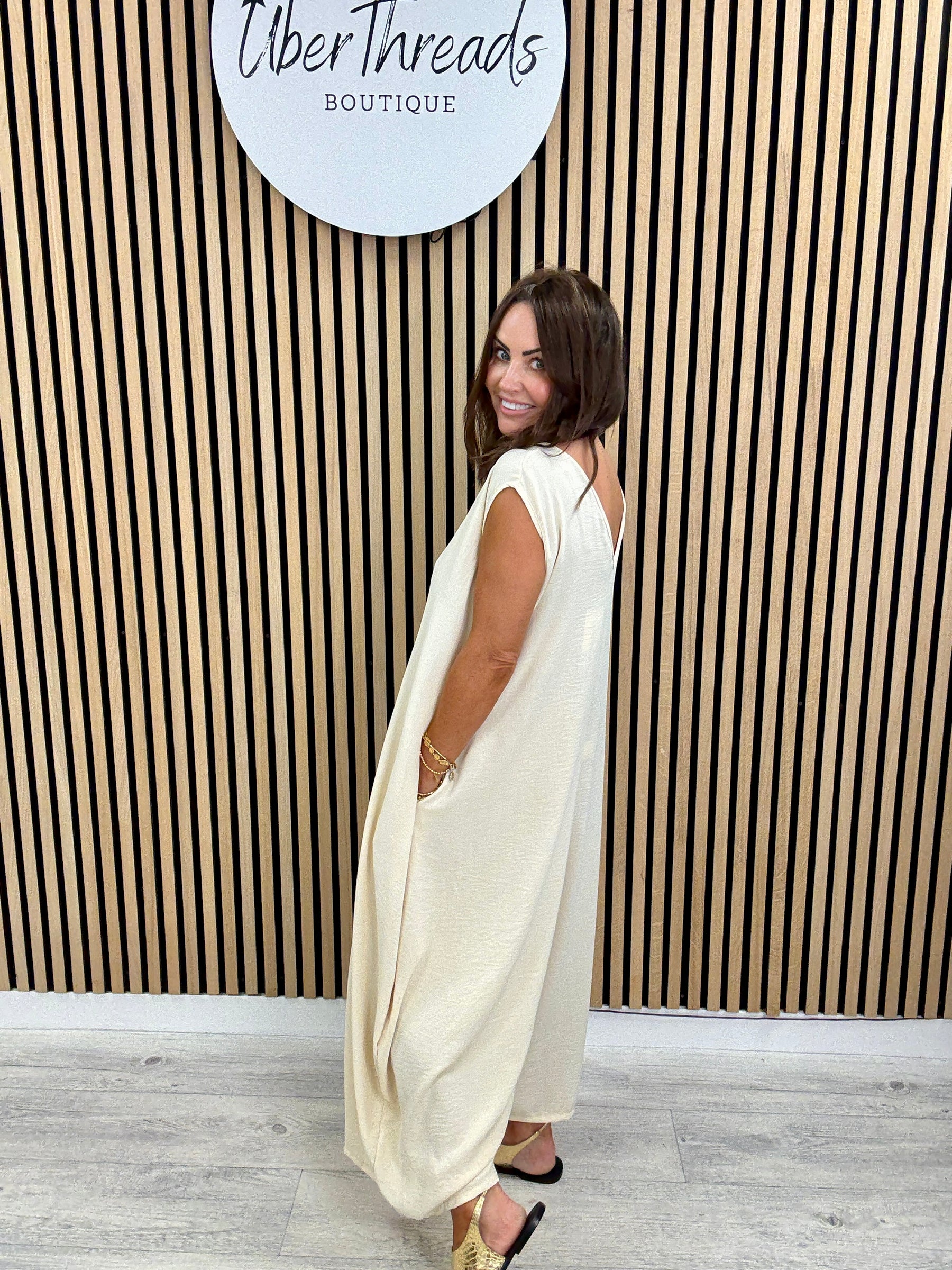 The Tamzin Crop Leg Jumpsuit - Cream