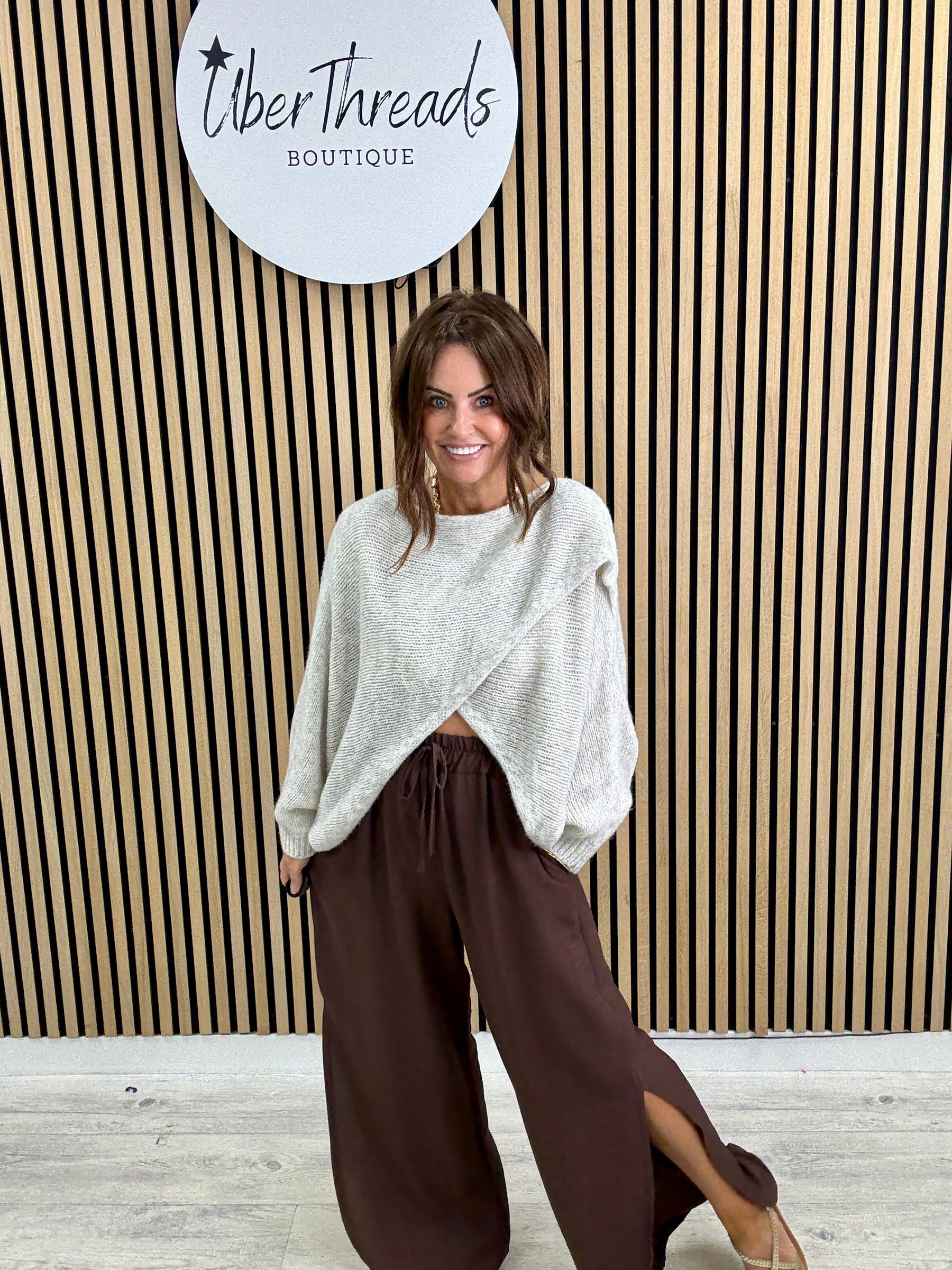 Thats A Wrap Cosy Knit - Light Beige