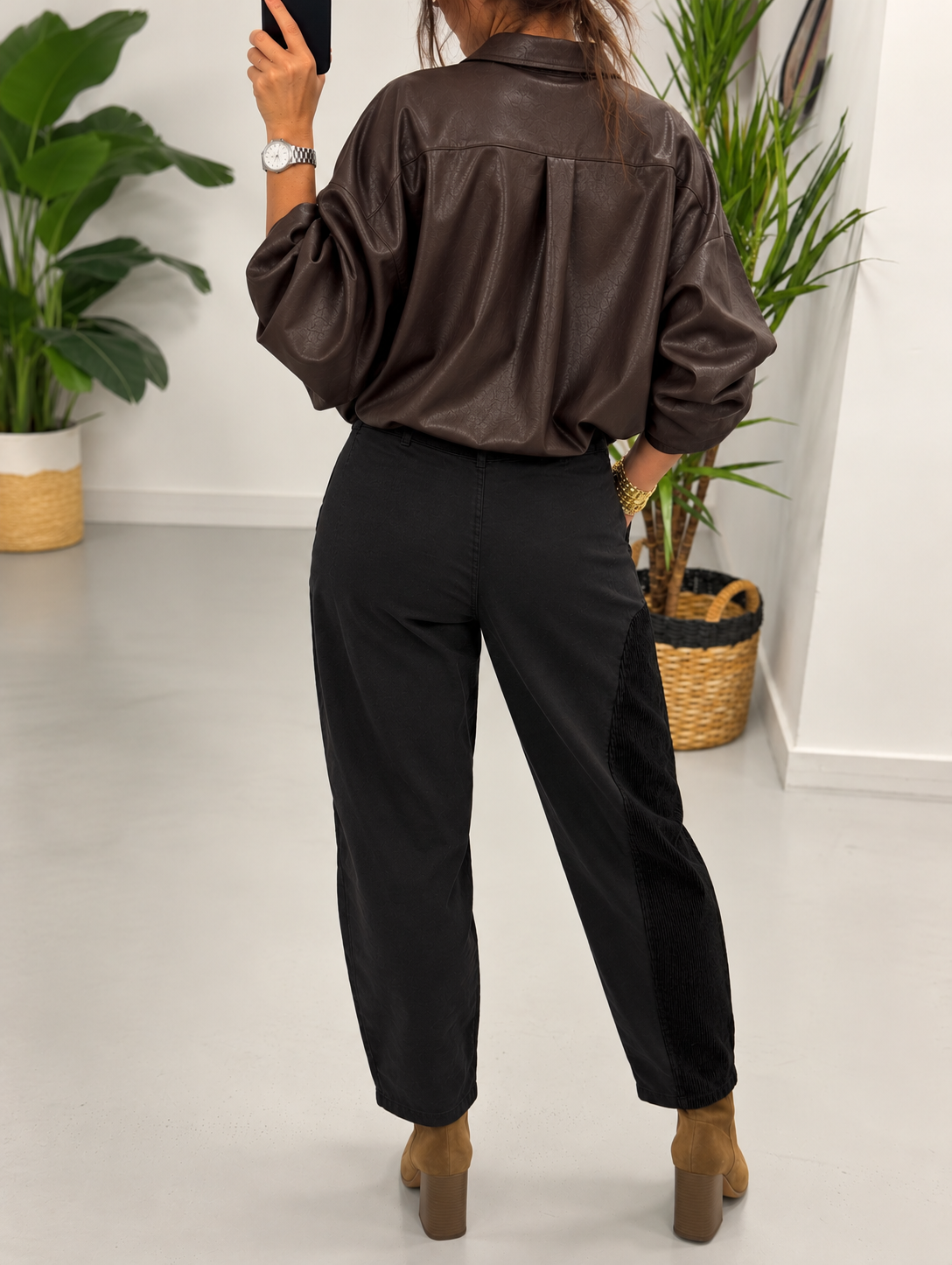 The Mayfair PU Shirt - Chocolate