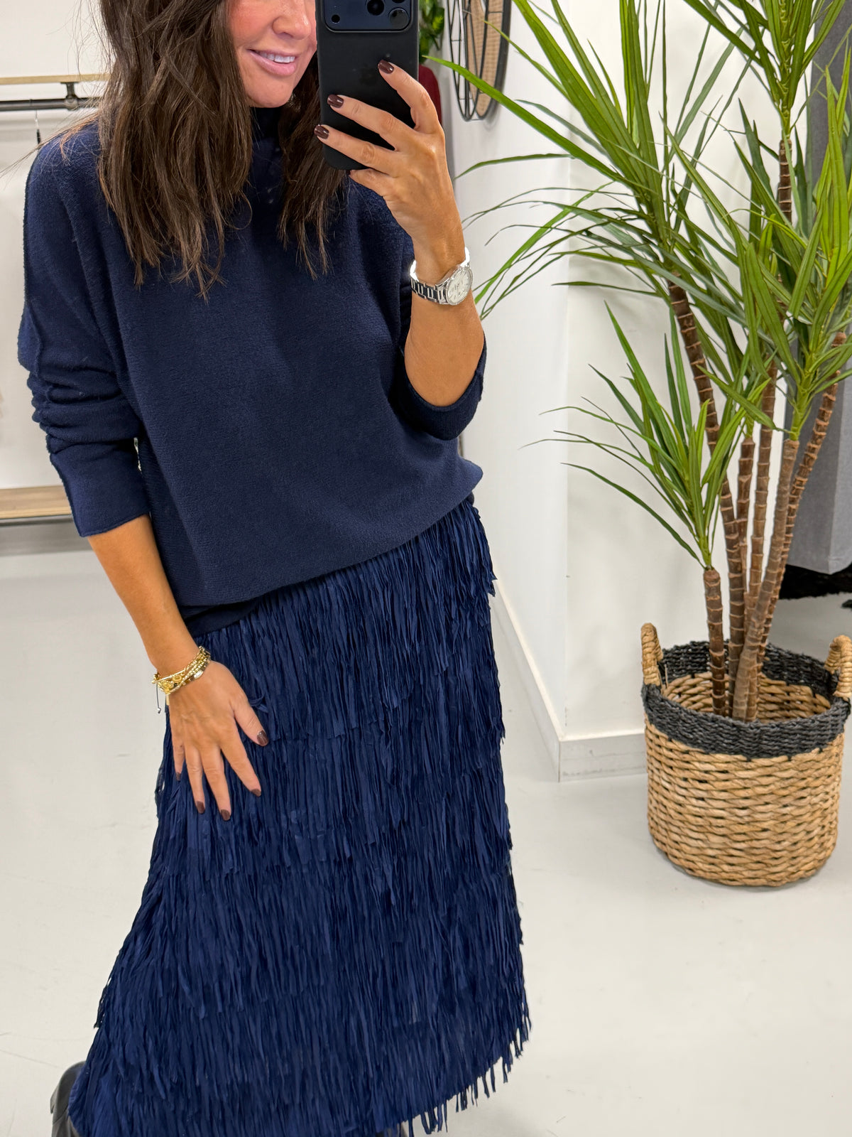 The Rio Tassle Skirt - Navy