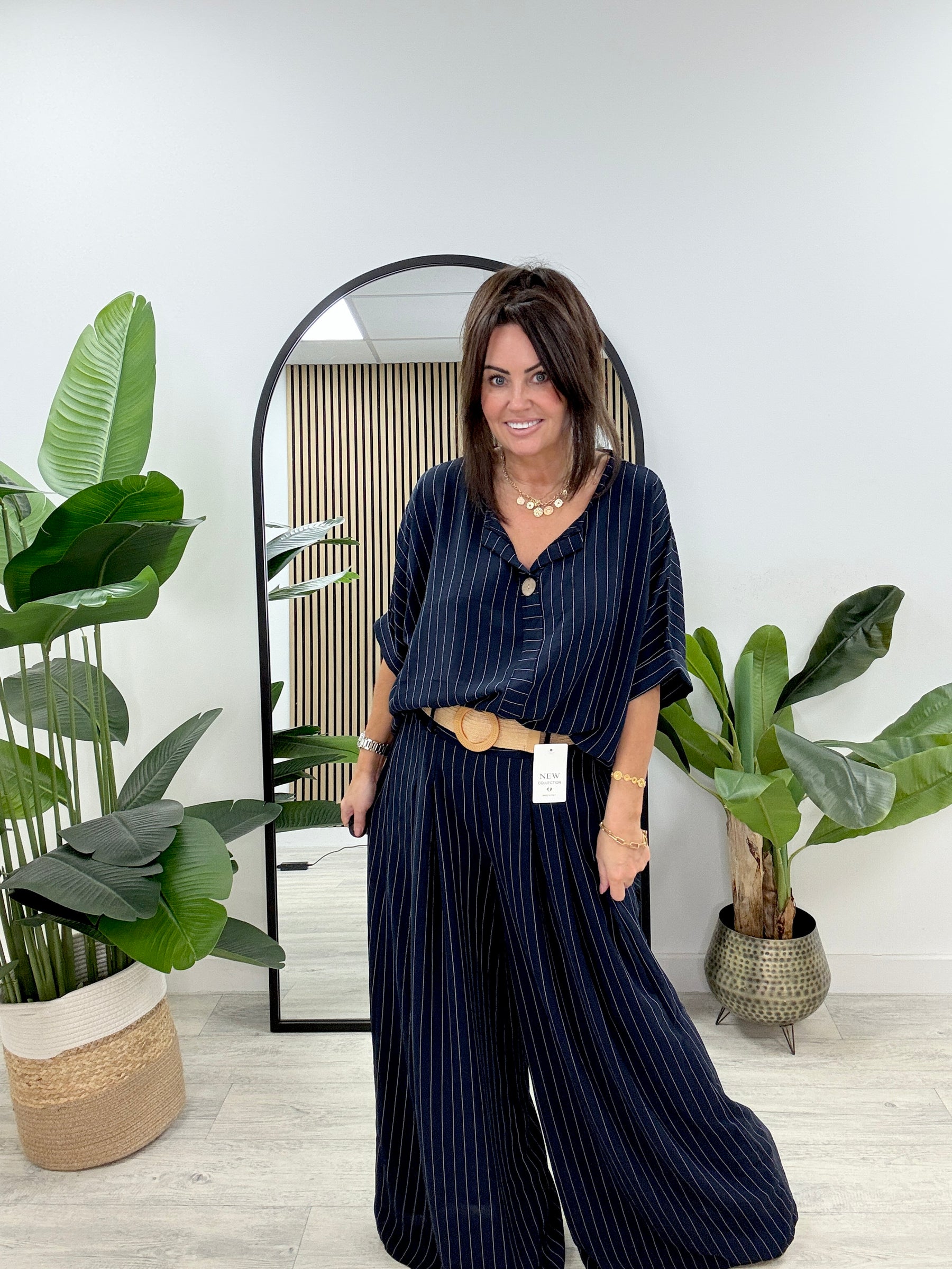 The Pinstripe Two Piece - Navy