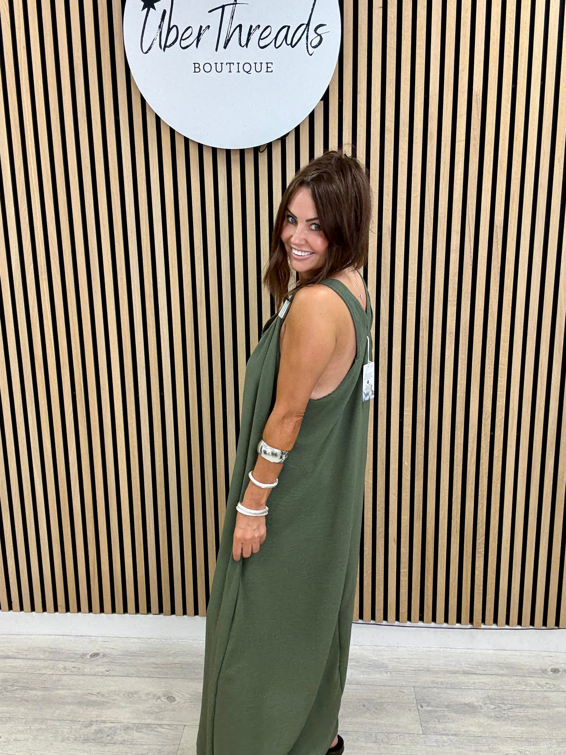 The Spring Shoulder Maxi - Khaki