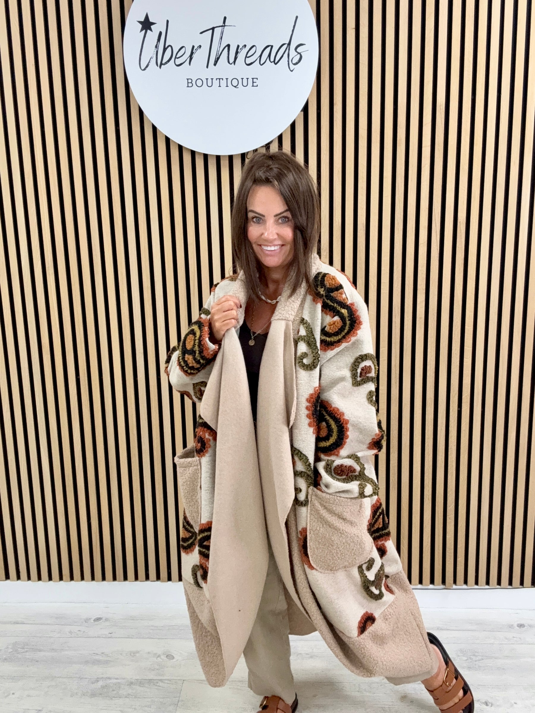 Paisley Coatigan - Cream