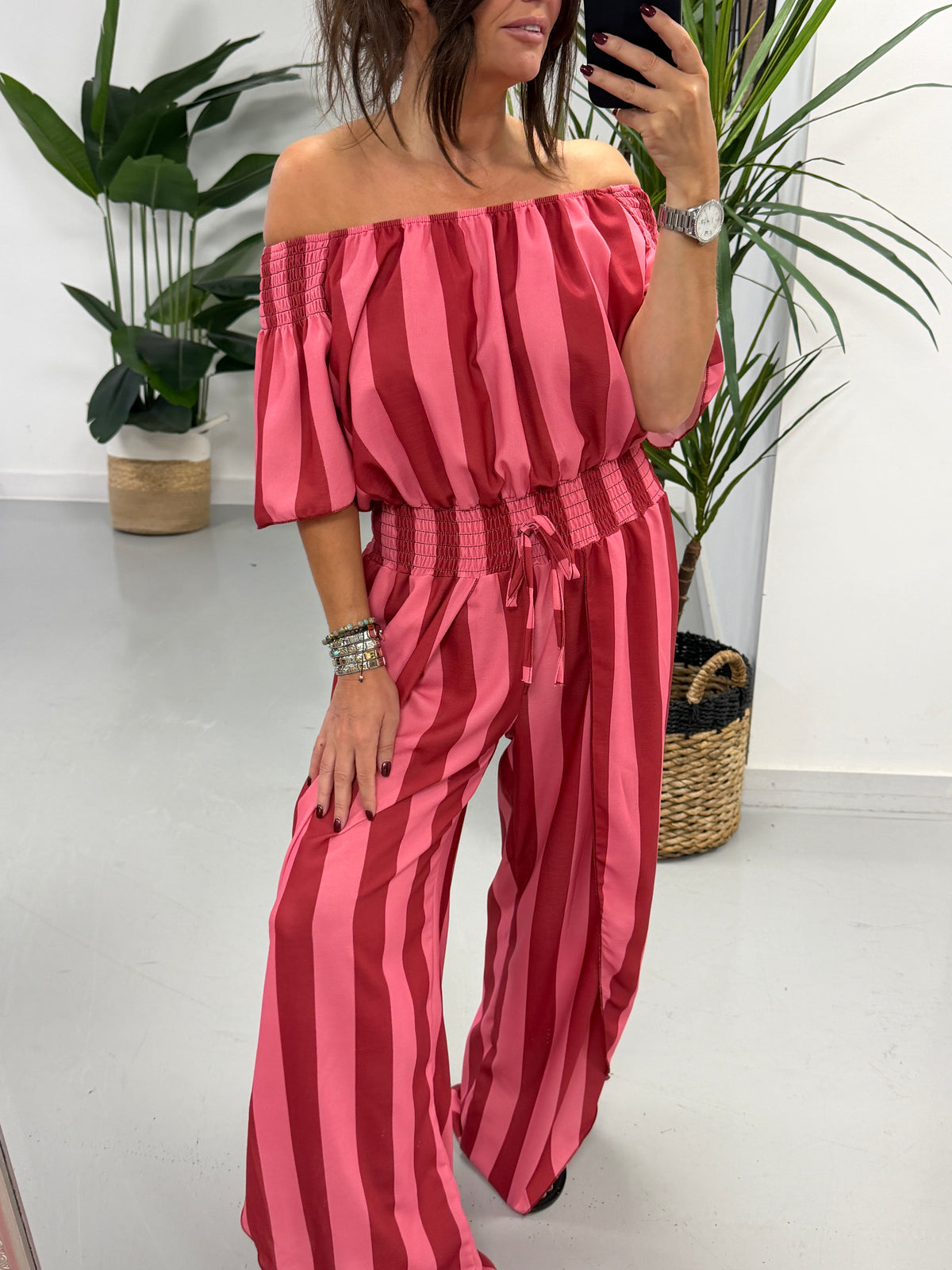 Sugar Rush Jumpsuit- Pink/Red